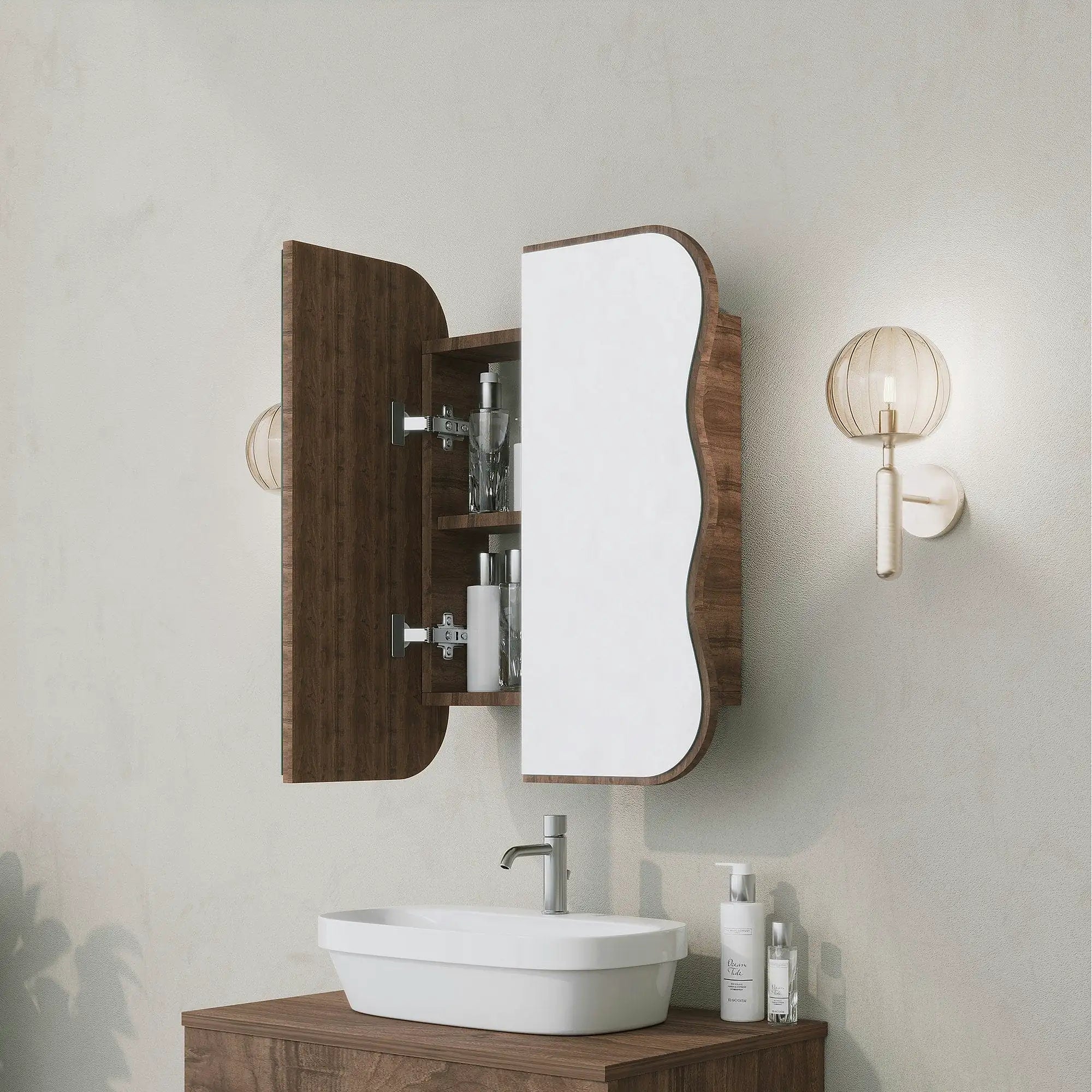 Dulap baie DAY DREAM, nuc, PAL, cu 2 usi, 50x12x45 cm