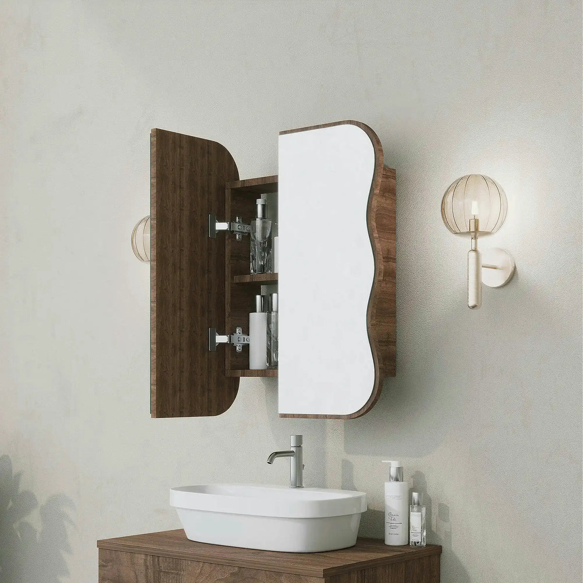 Dulap baie DAY DREAM, nuc, PAL, cu 2 usi, 50x12x45 cm