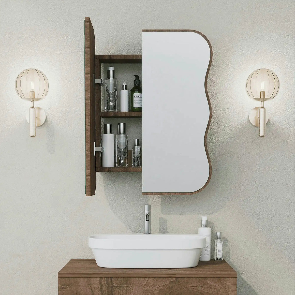 Dulap baie DAY DREAM, nuc, PAL, cu 2 usi, 50x12x45 cm