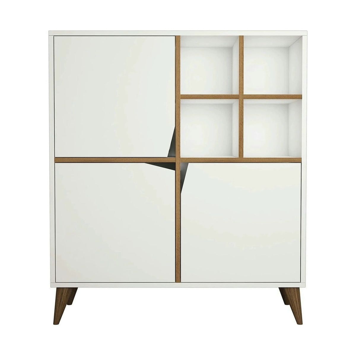 Dulap baie PULSE, alb/nuc, PAL melaminat, cu 3 usi, 100x30x115 cm