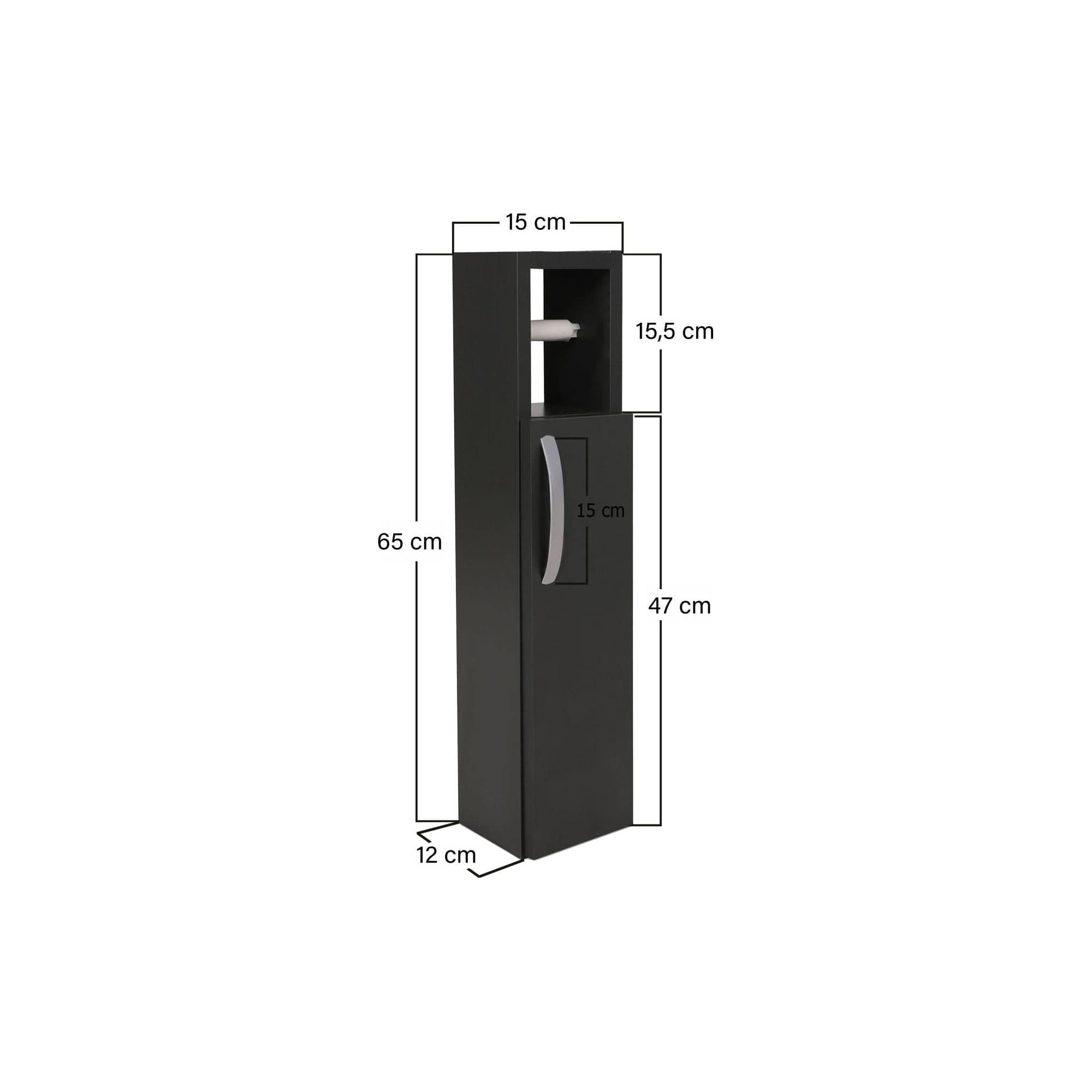 Dulap baie STAR, gri antracit, PAL, cu o usa, 15x12x65 cm