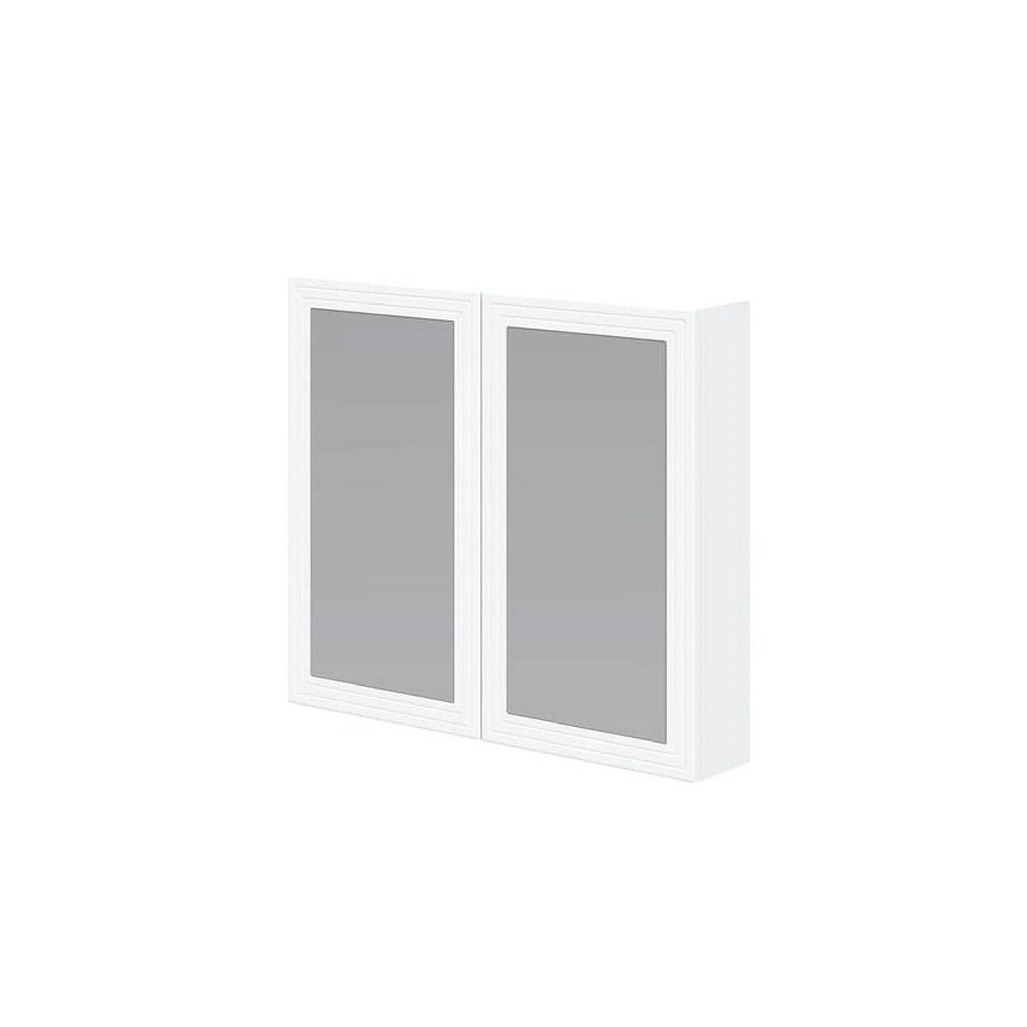 Dulap baie TORETO, alb mat, PAL laminat, cu oglinzi, 80x15x70 cm