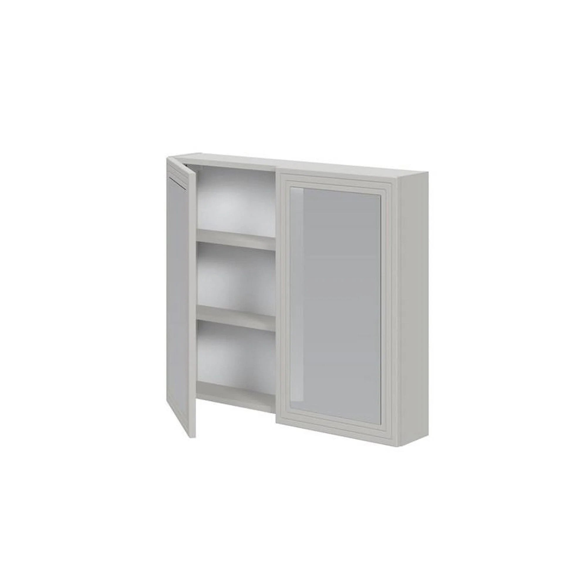 Dulap baie TORETO, casmir mat, PAL laminat, cu oglinzi, 80x15x70 cm