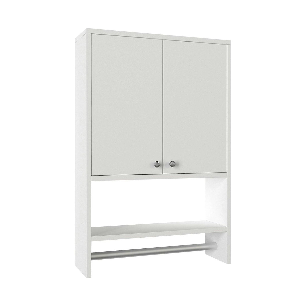 Dulap baie VIRA, alb, PAL melaminat, cu 2 usi, 59x20x90 cm