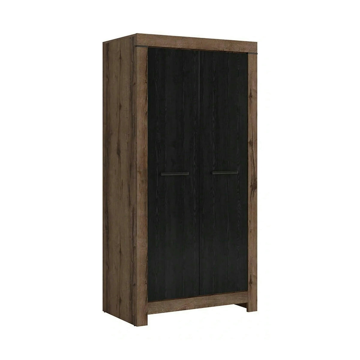 Dulap BALIN, negru/stejar, PAL, cu 2 usi, 98x55x195 cm