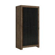 Dulap BALIN, negru/stejar, PAL, cu 2 usi, 98x55x195 cm