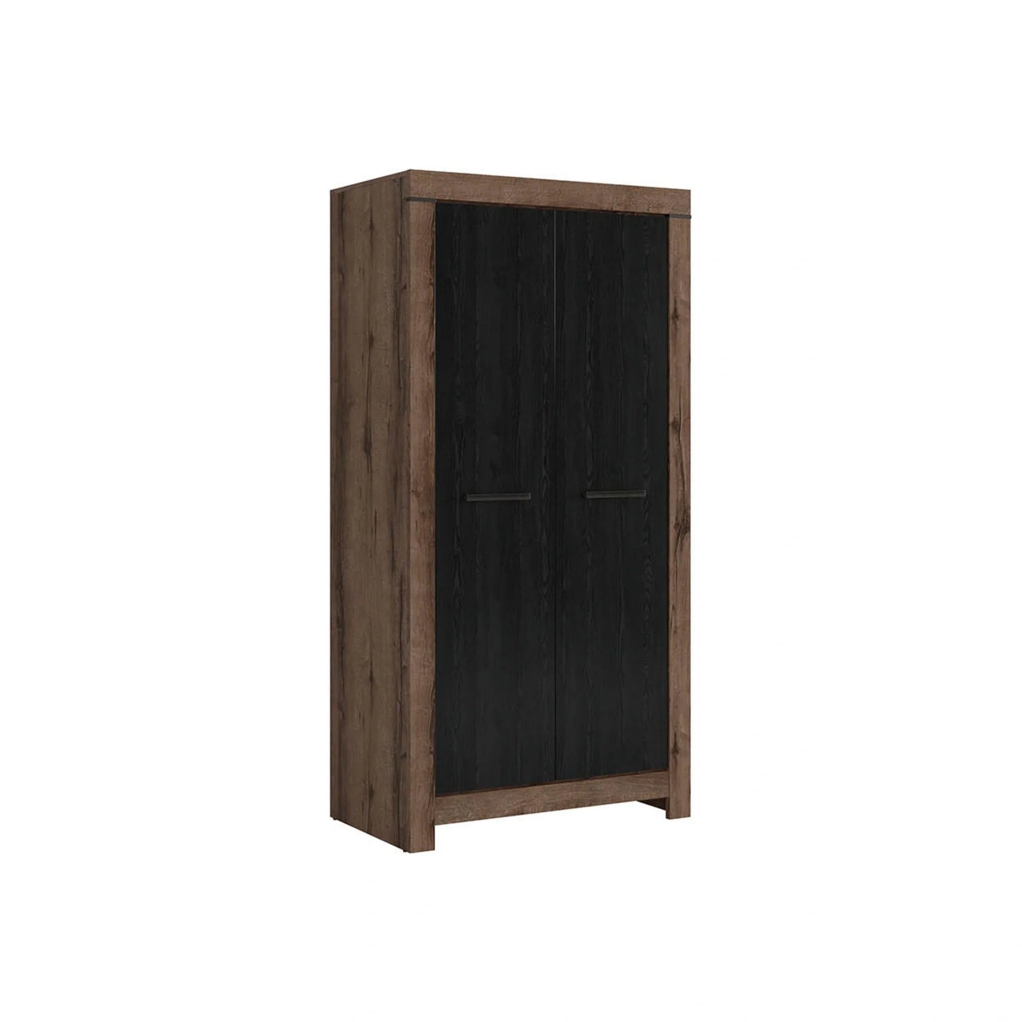 Dulap BALIN, negru/stejar, PAL, cu 2 usi, 98x55x195 cm