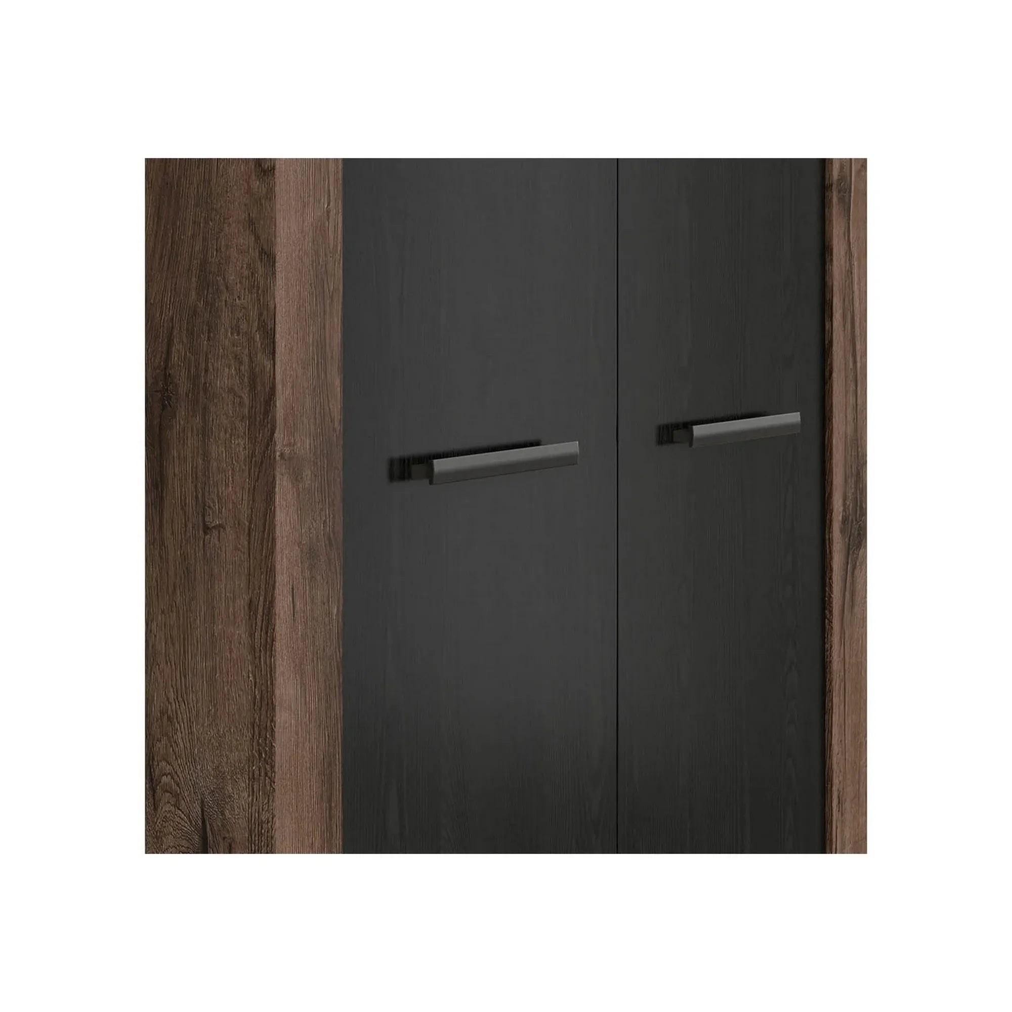 Dulap BALIN, negru/stejar, PAL, cu 2 usi, 98x55x195 cm