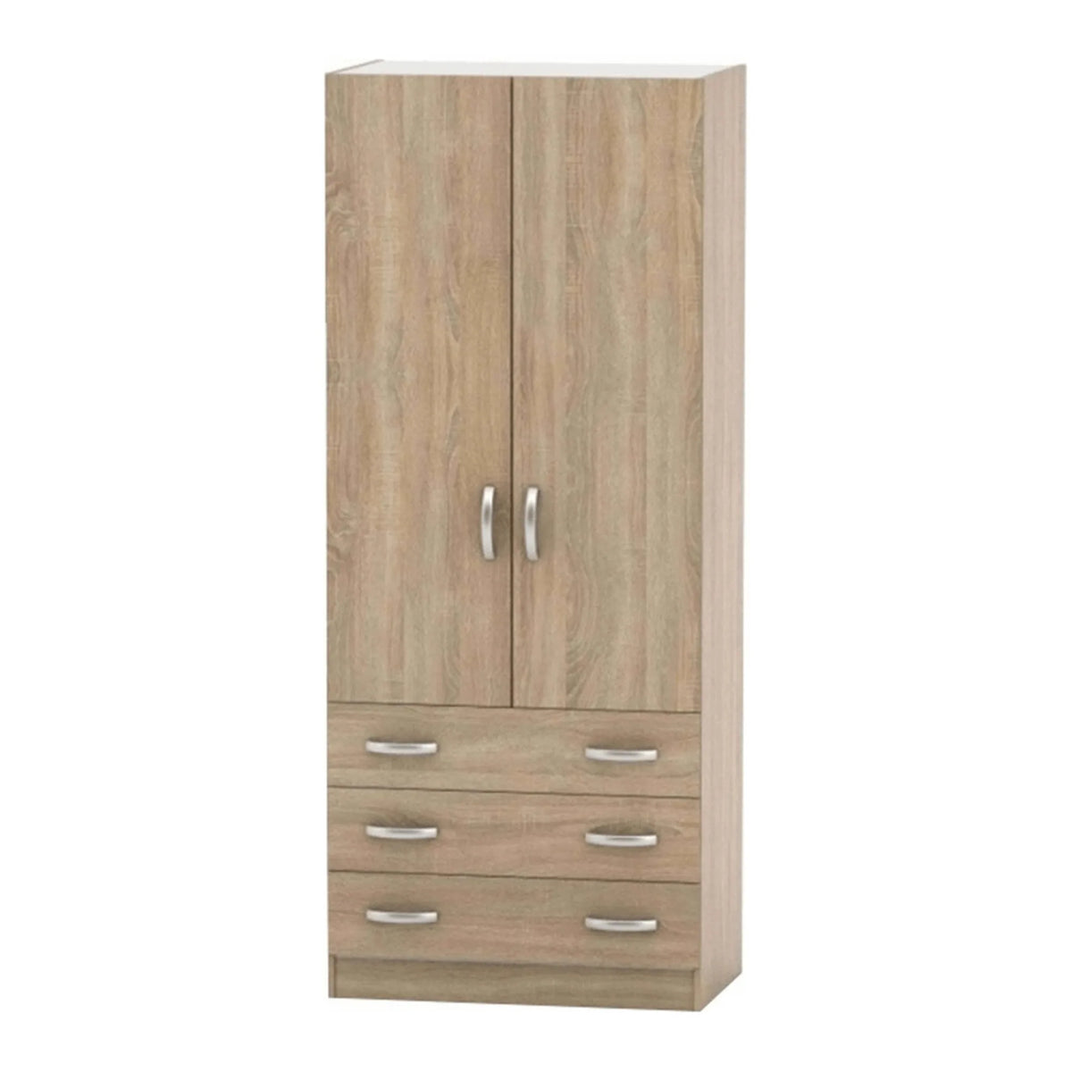 Dulap BETTY 2 BE02-001-00, stejar sonoma, PAL melaminat, cu 2 usi si 3 sertare, 90x57x220 cm