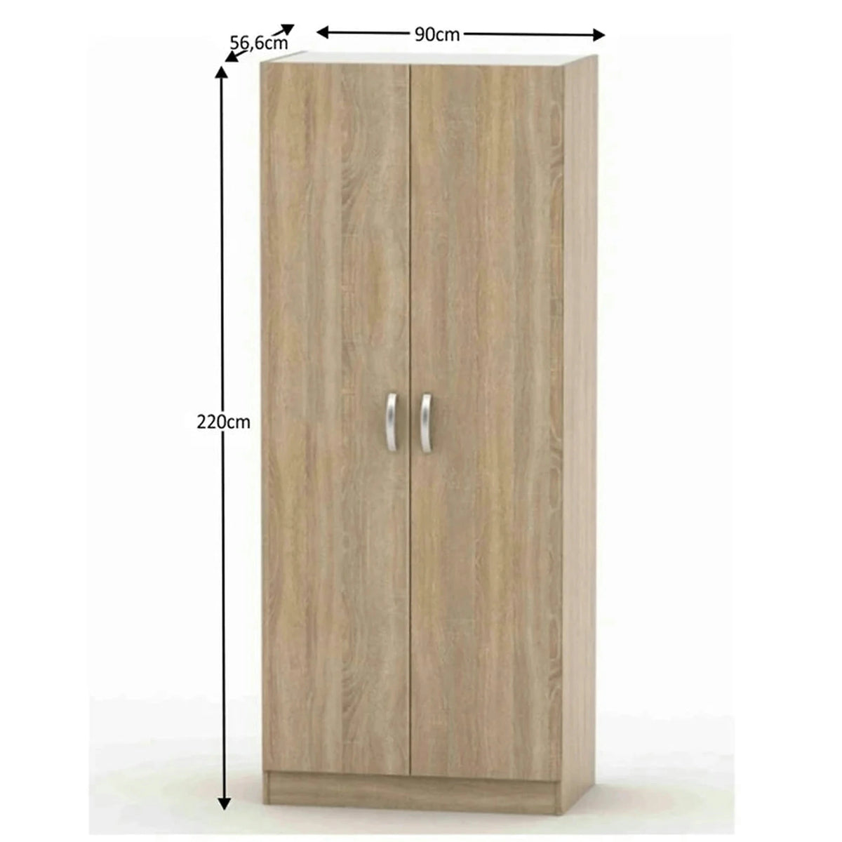 Dulap  BETTY 2 BE02-002-00, stejar sonoma, DTD laminat, cu 2 usi, 90x57x220 cm