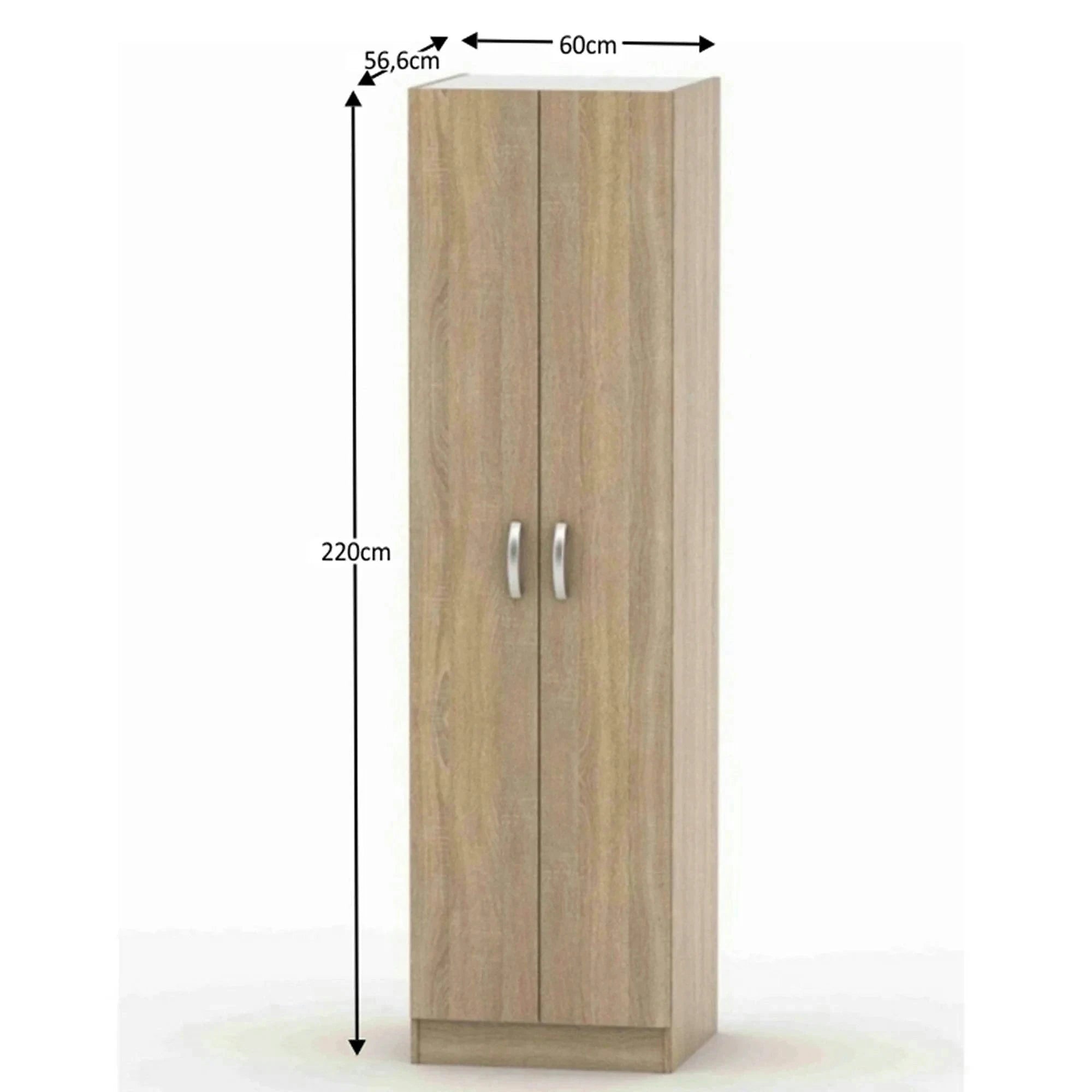 Dulap BETTY 2 BE02-004-00, stejar sonoma, PAL melaminat, cu 2 usi, 60x57x220 cm