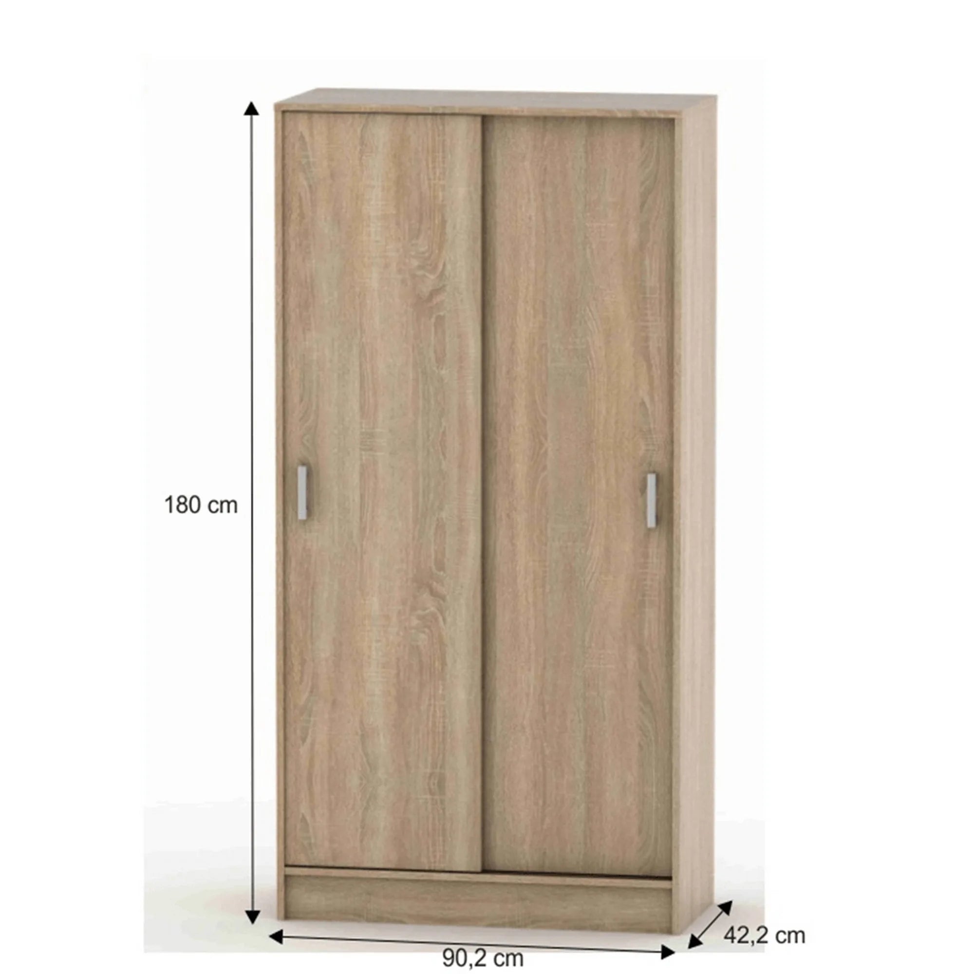 Dulap BETTY 4  BE04-003-00, stejar sonoma, DTD laminat, cu usi, 90x42x180 cm