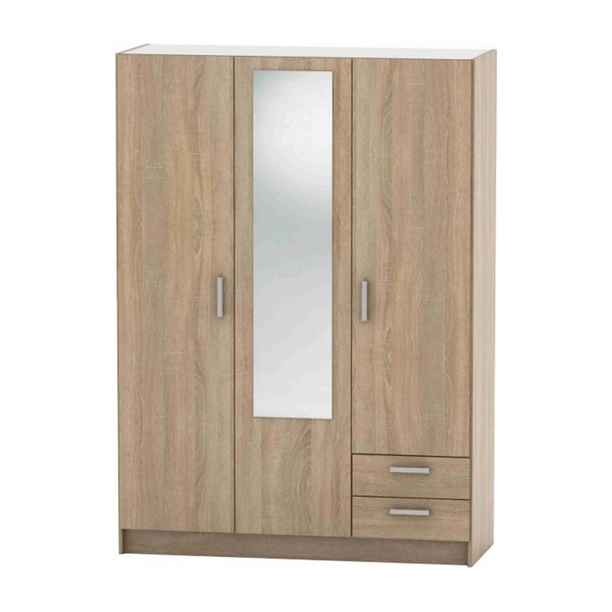 Dulap BETTY 7 BE07-001-00, stejar sonoma, DTD laminat, cu 3 usi si 2 sertare, 136x51x190 cm