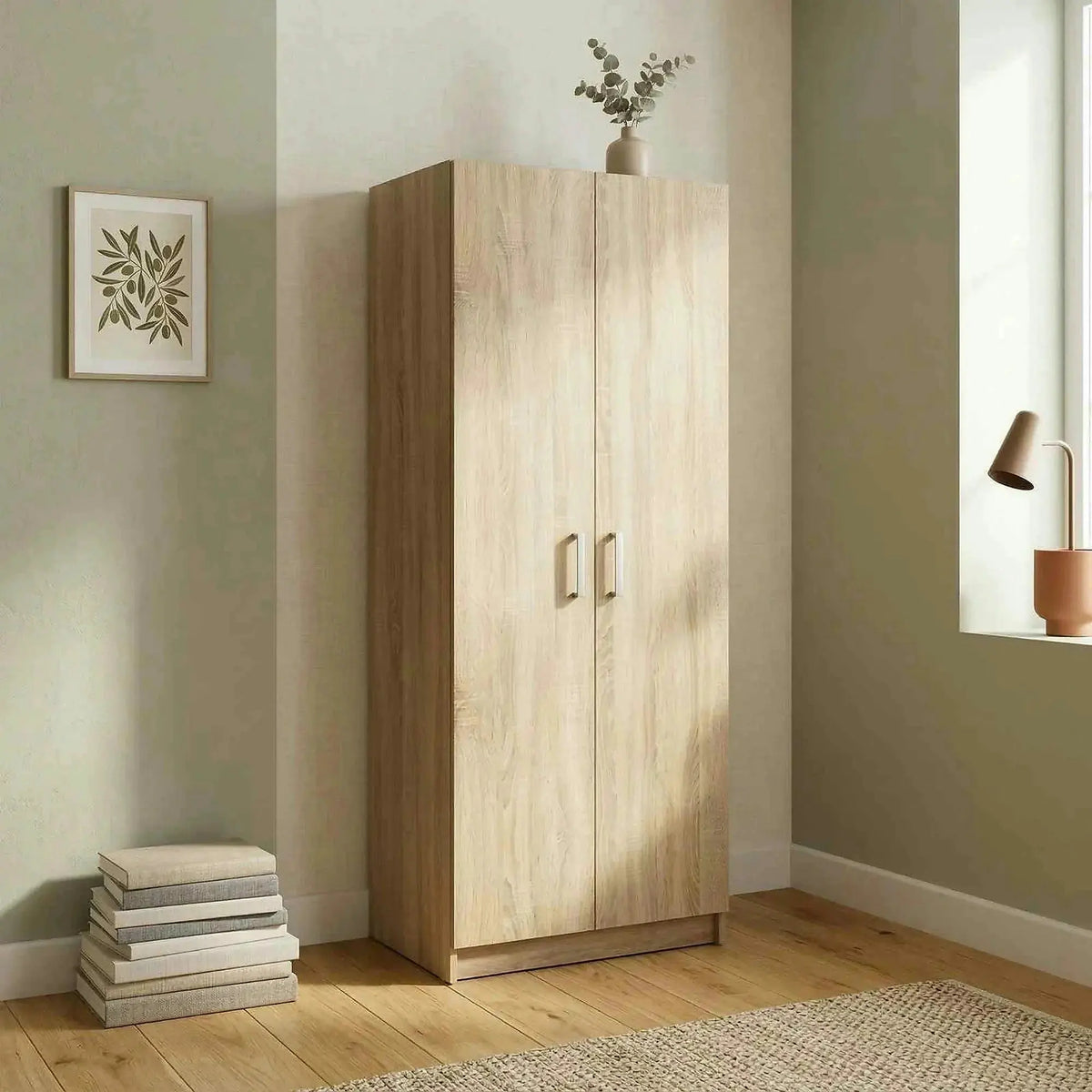 Dulap BETTY 7 BE07-004-00, stejar sonoma, DTD laminat, cu 2 usi, 70x37x183 cm