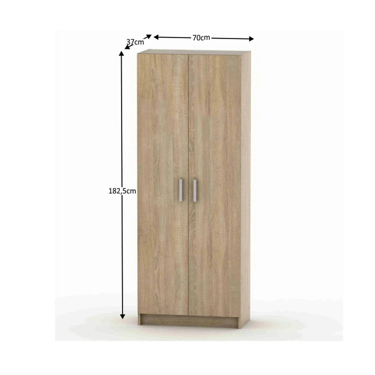 Dulap BETTY 7 BE07-004-00, stejar sonoma, DTD laminat, cu 2 usi, 70x37x183 cm