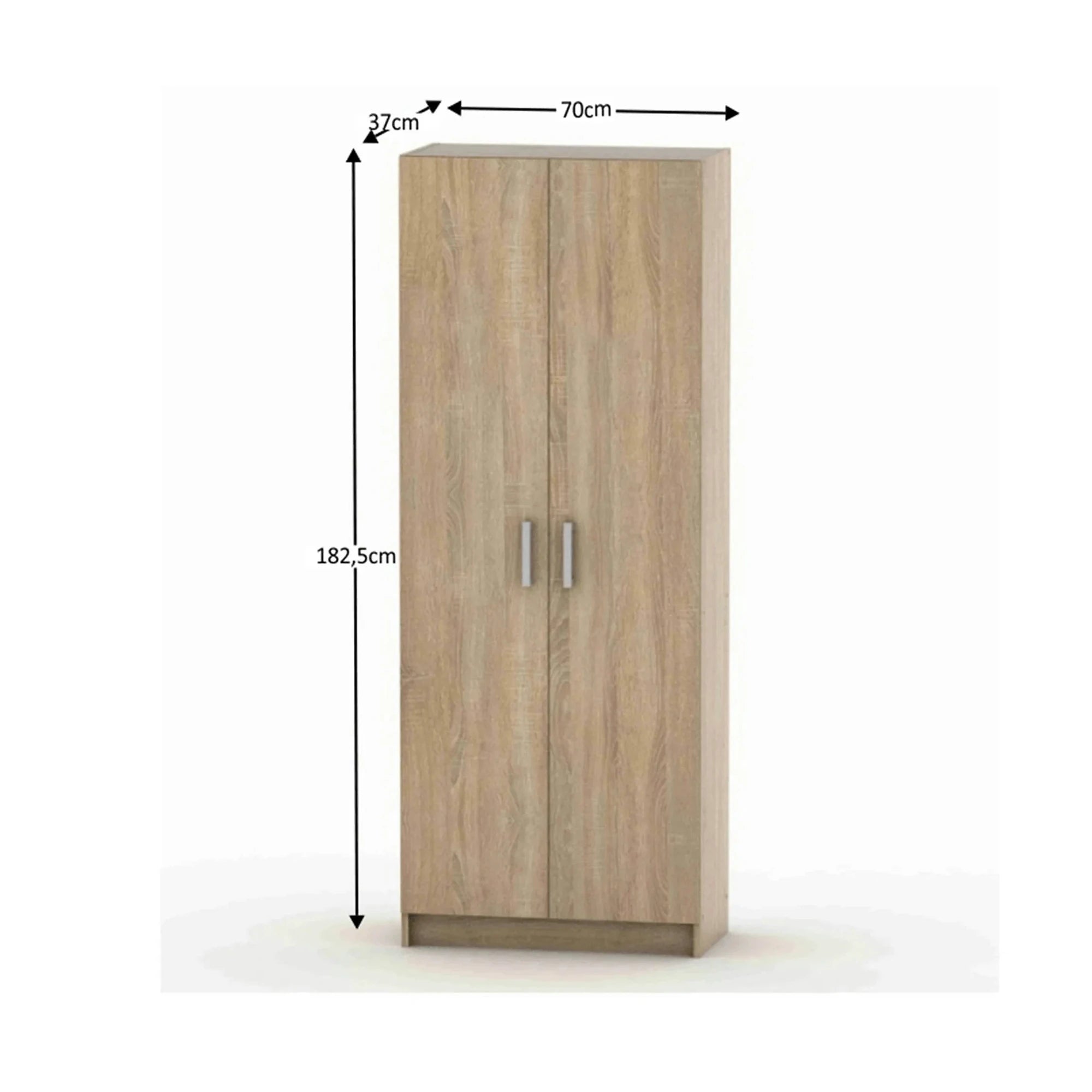 Dulap BETTY 7 BE07-004-00, stejar sonoma, DTD laminat, cu 2 usi, 70x37x183 cm