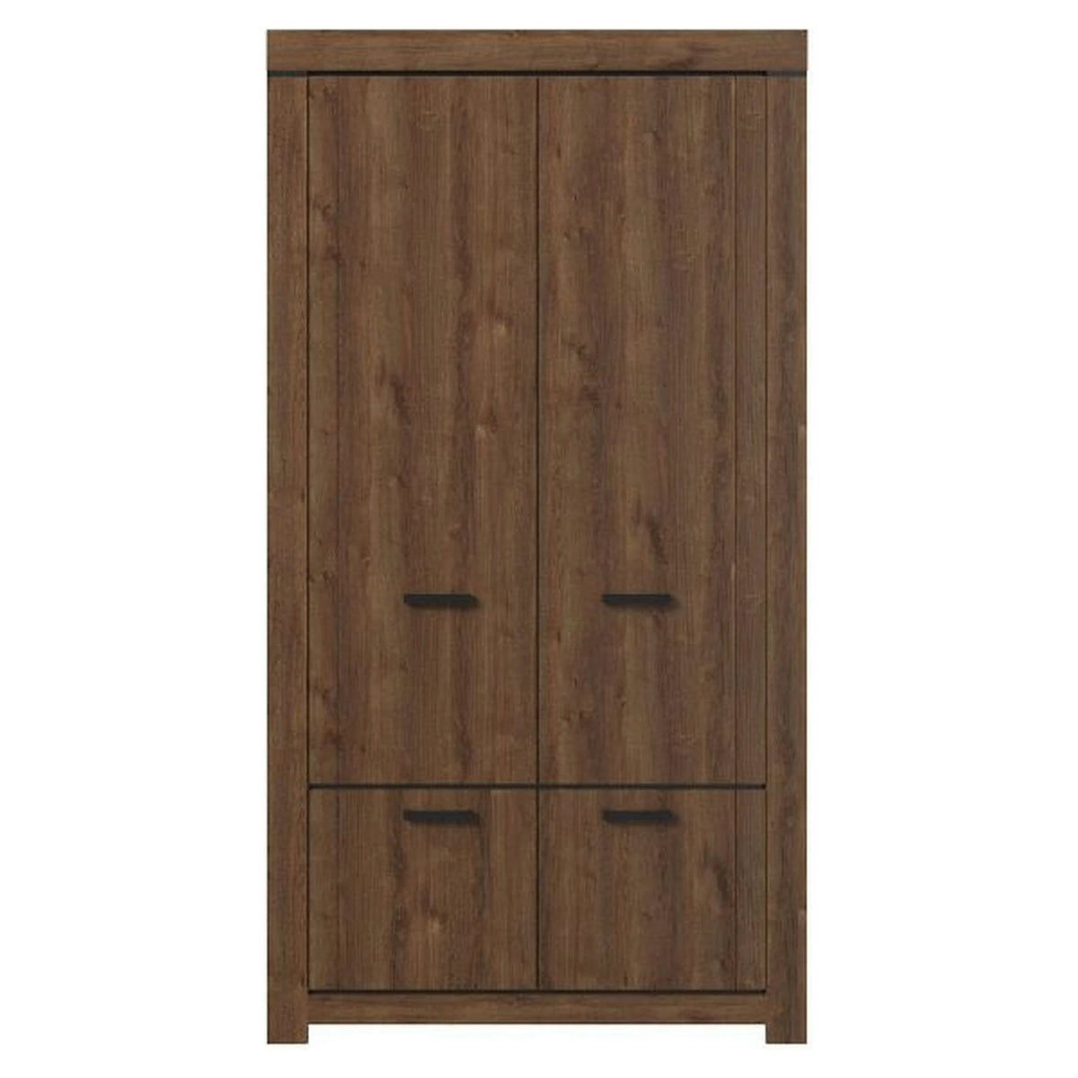 Dulap BRASS, stejar brun, PAL laminat, cu 4 usi, 112x60x210 cm