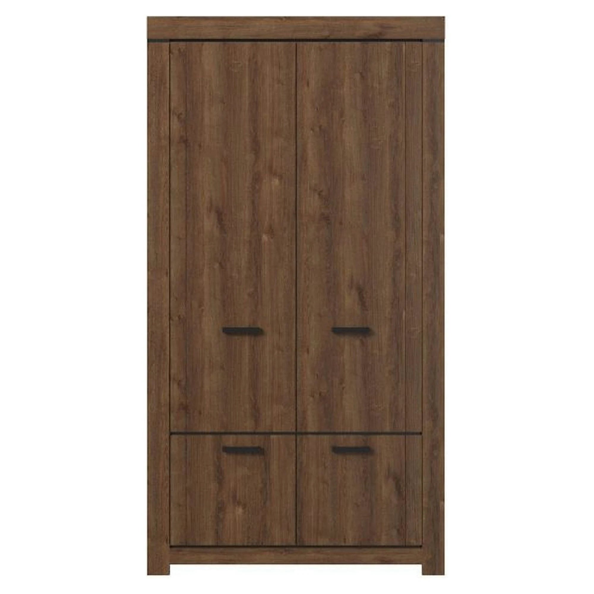 Dulap BRASS, stejar brun, PAL laminat, cu 4 usi, 112x60x210 cm