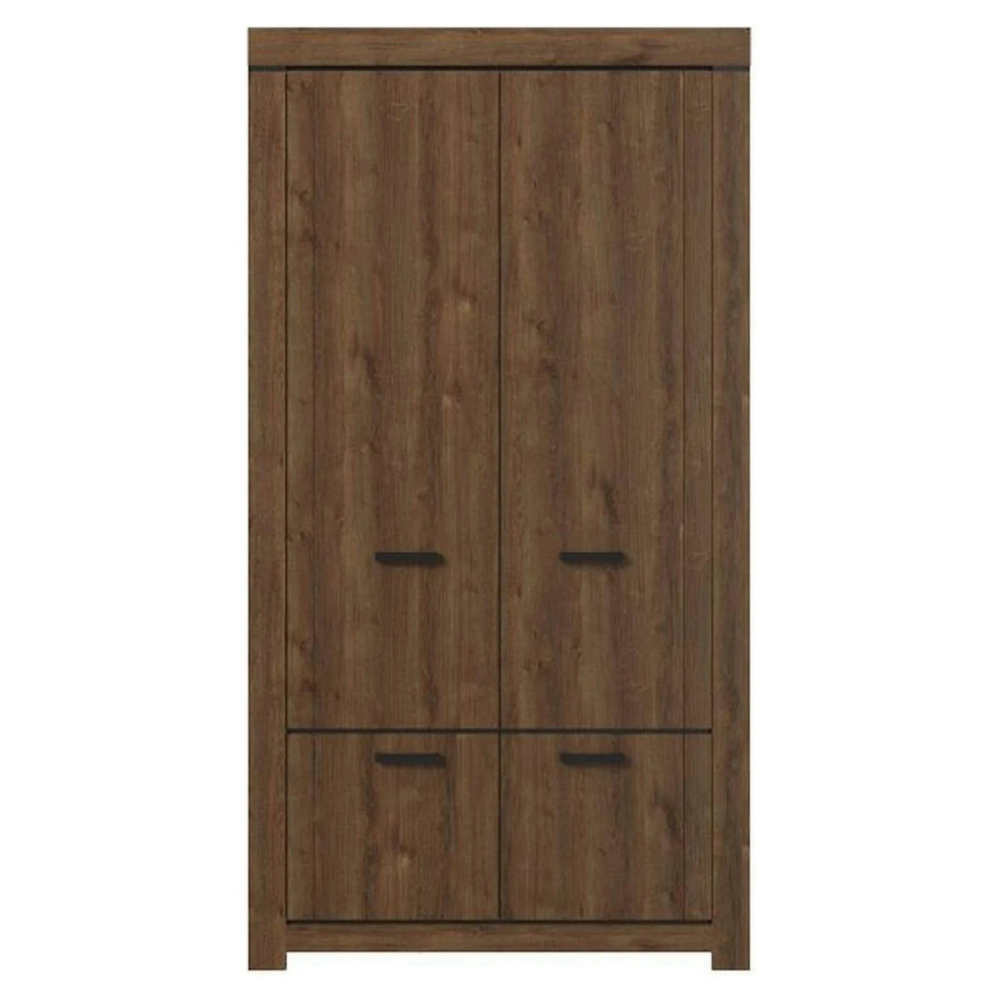 Dulap BRASS, stejar brun, PAL laminat, cu 4 usi, 112x60x210 cm