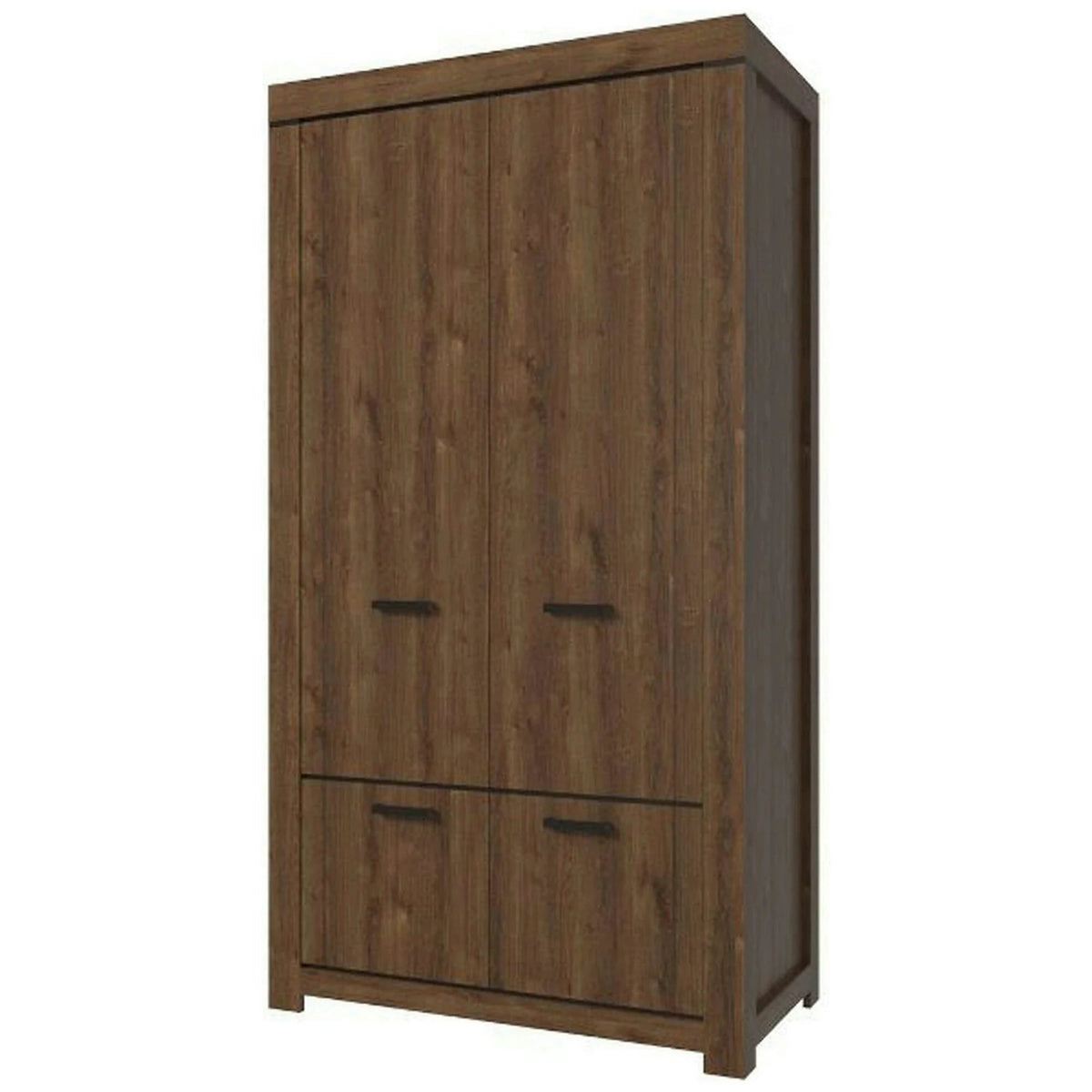 Dulap BRASS, stejar brun, PAL laminat, cu 4 usi, 112x60x210 cm
