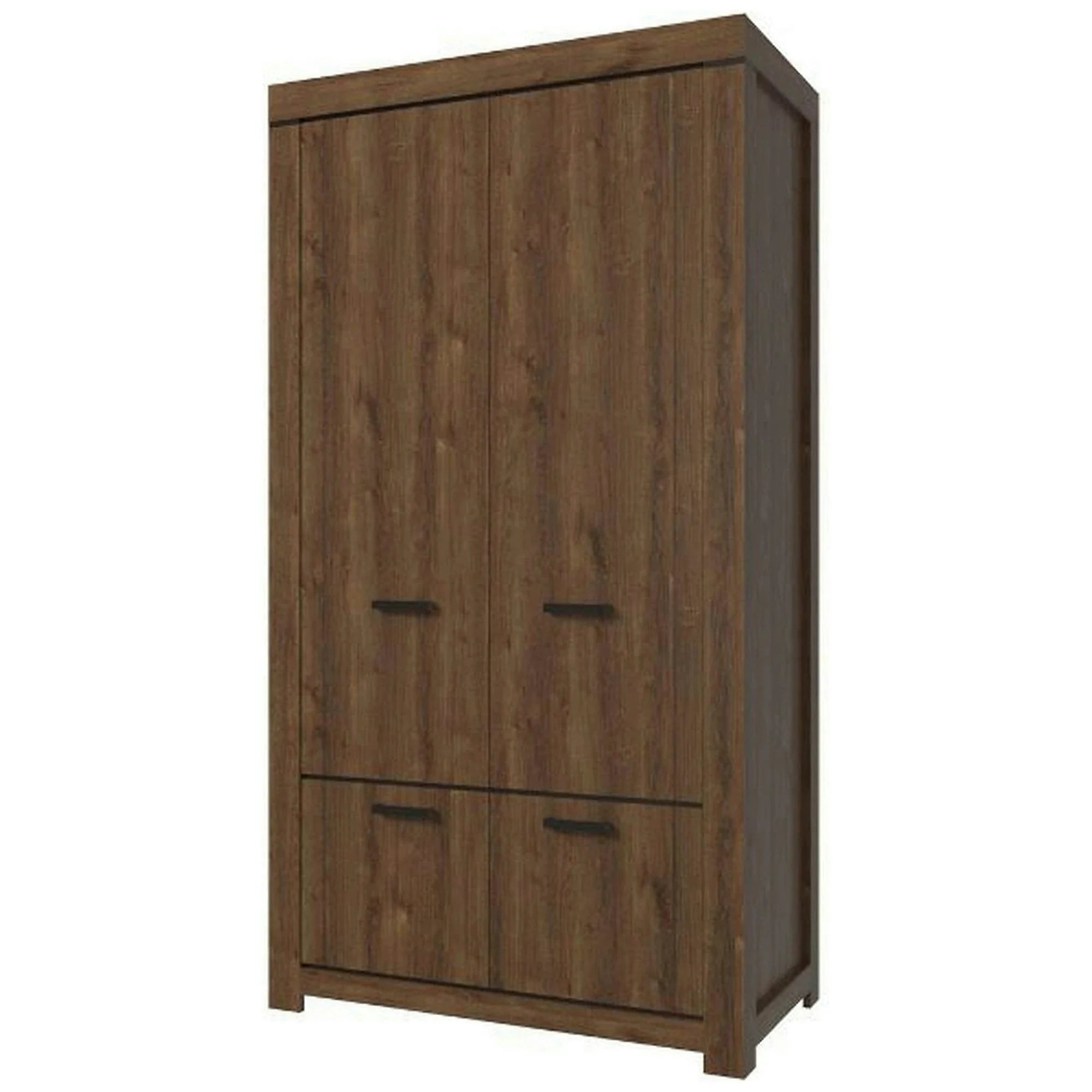 Dulap BRASS, stejar brun, PAL laminat, cu 4 usi, 112x60x210 cm