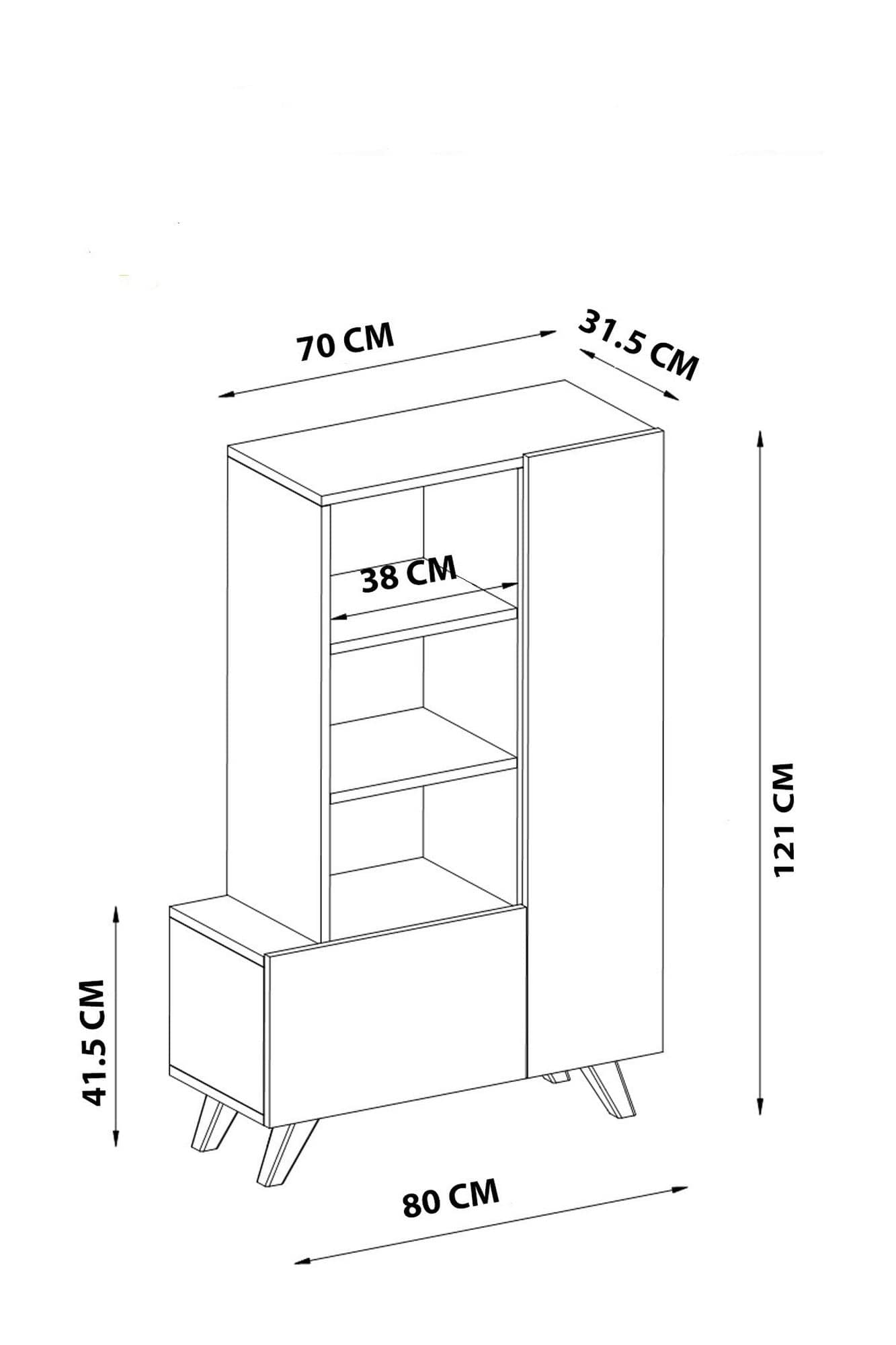 Dulap bucatarie AGOSTINA, alb, PAL melaminat, 80x32x121 cm