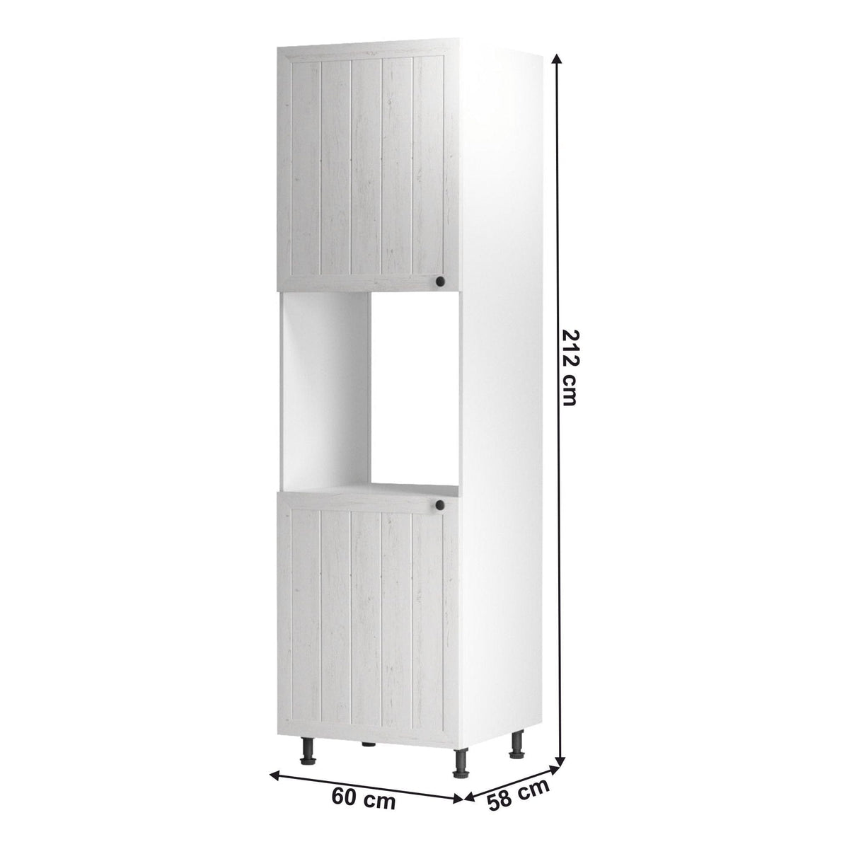 Dulap bucatarie PROVENCE D60P, alb, DTD laminat, 60x58x212 cm