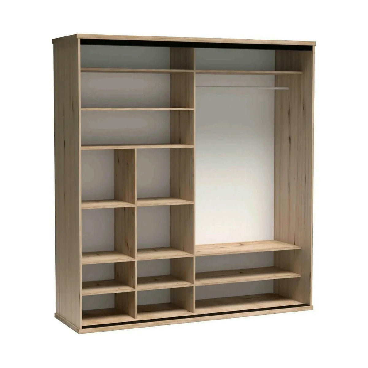 Dulap CALIA C15, stejar artisan/negru, PAL laminat, cu 2 usi, 199x60x216 cm