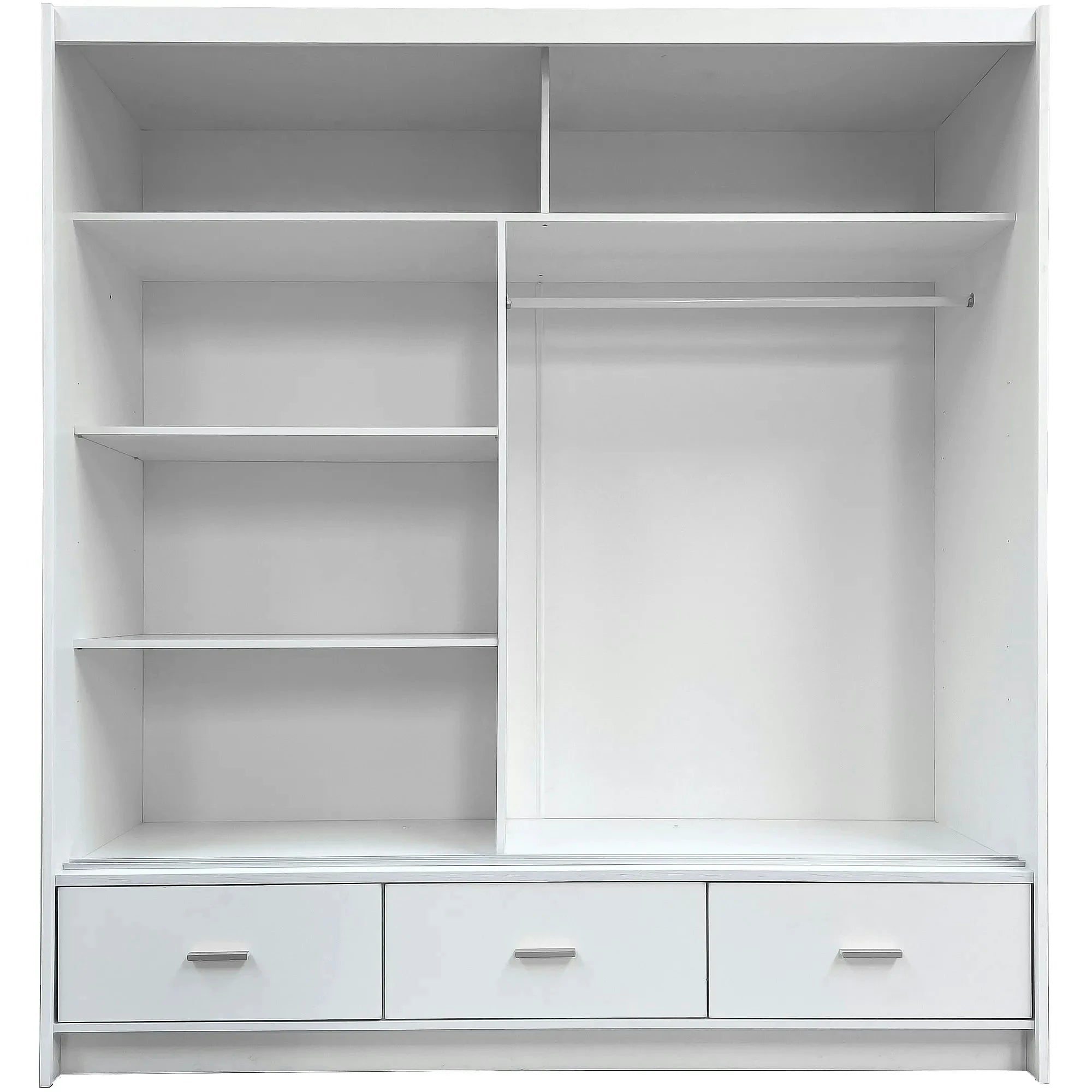 Dulap CANADA CA25-200, alb/auriu, PAL, cu 2 usi si 3 sertare, 200x60x215 cm