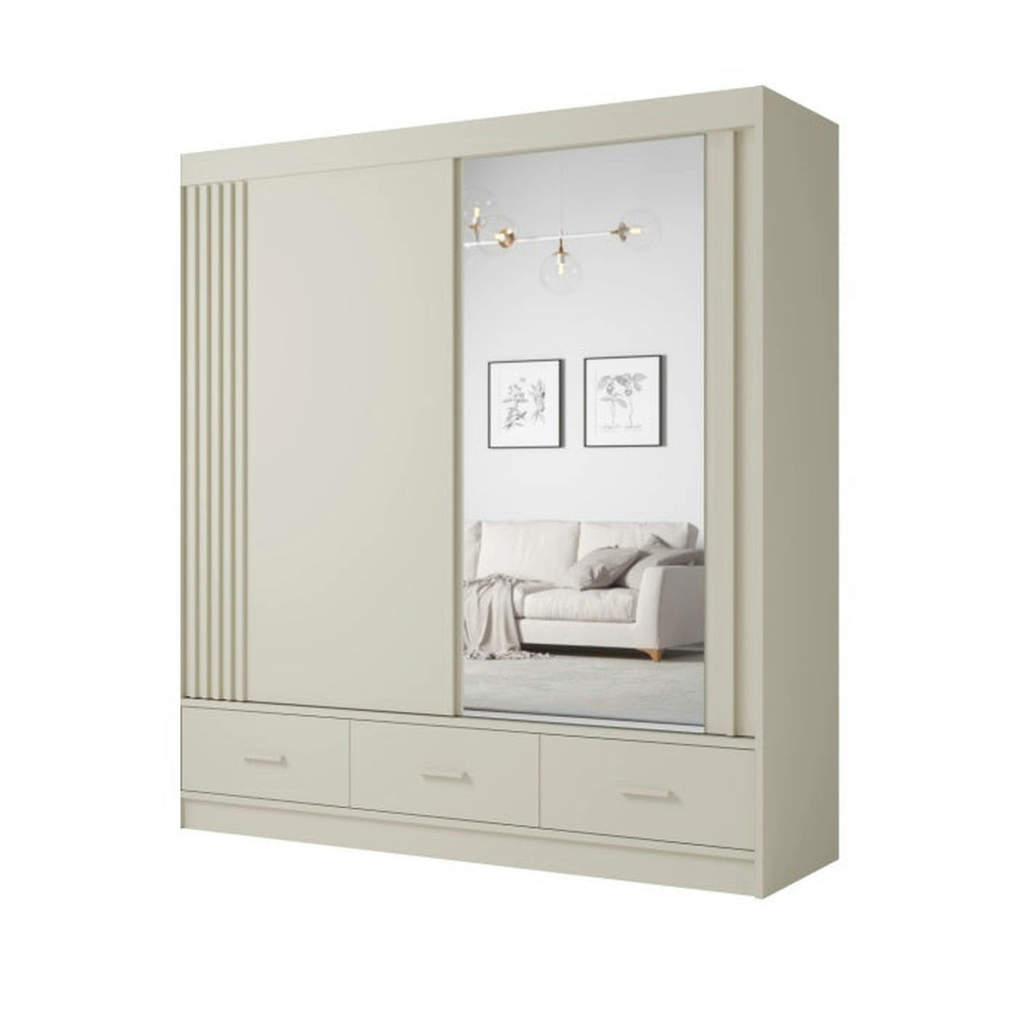 Dulap CANADA CA31-200, casmir, PAL, cu 2 usi si 3 sertare, 200x60x215 cm