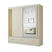 Dulap CANADA CA35-200, casmir/auriu, PAL, cu 2 usi si 3 sertare, 200x60x215 cm