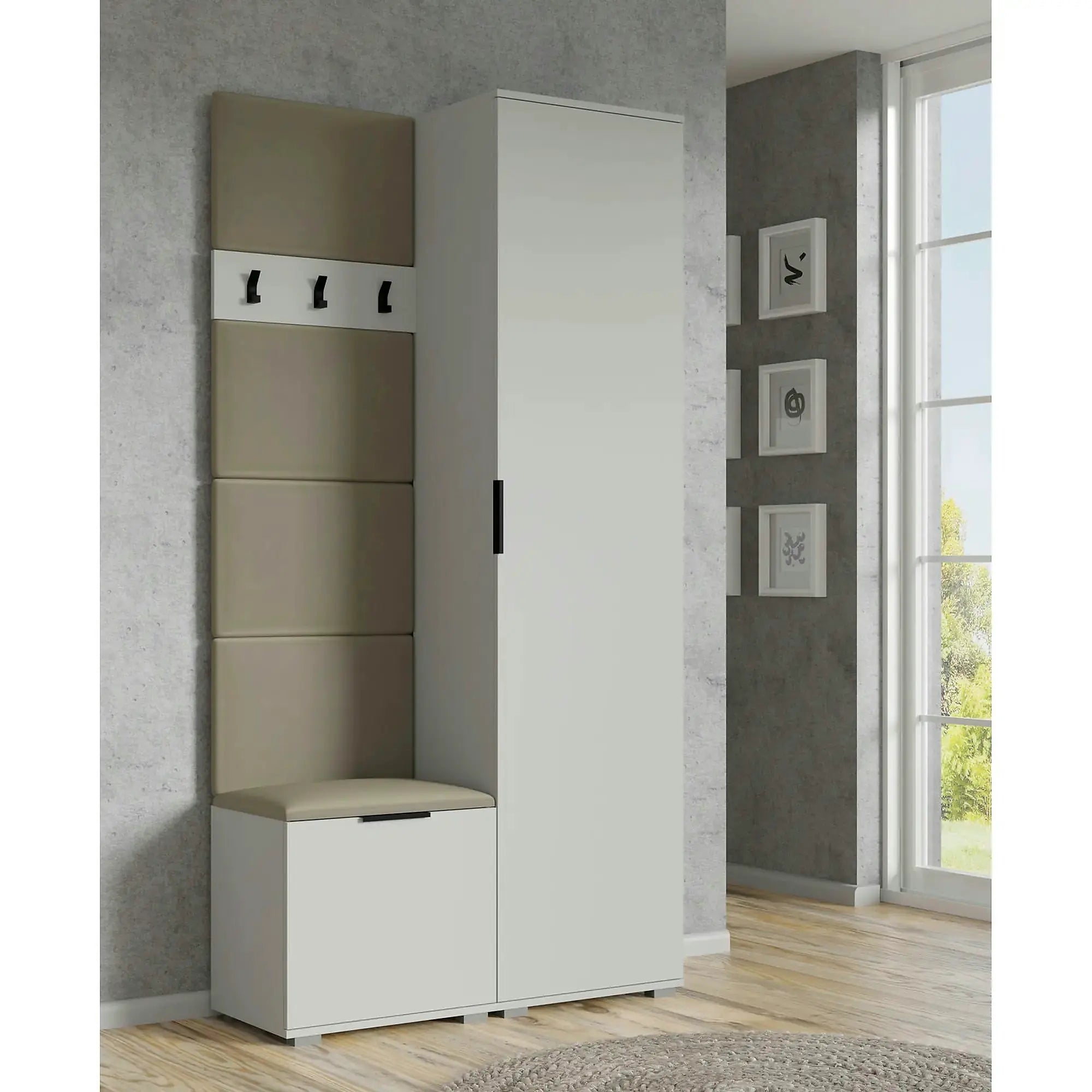 Dulap CLIF SL-50, alb, PAL laminat, cu o usa, 50x38x203 cm