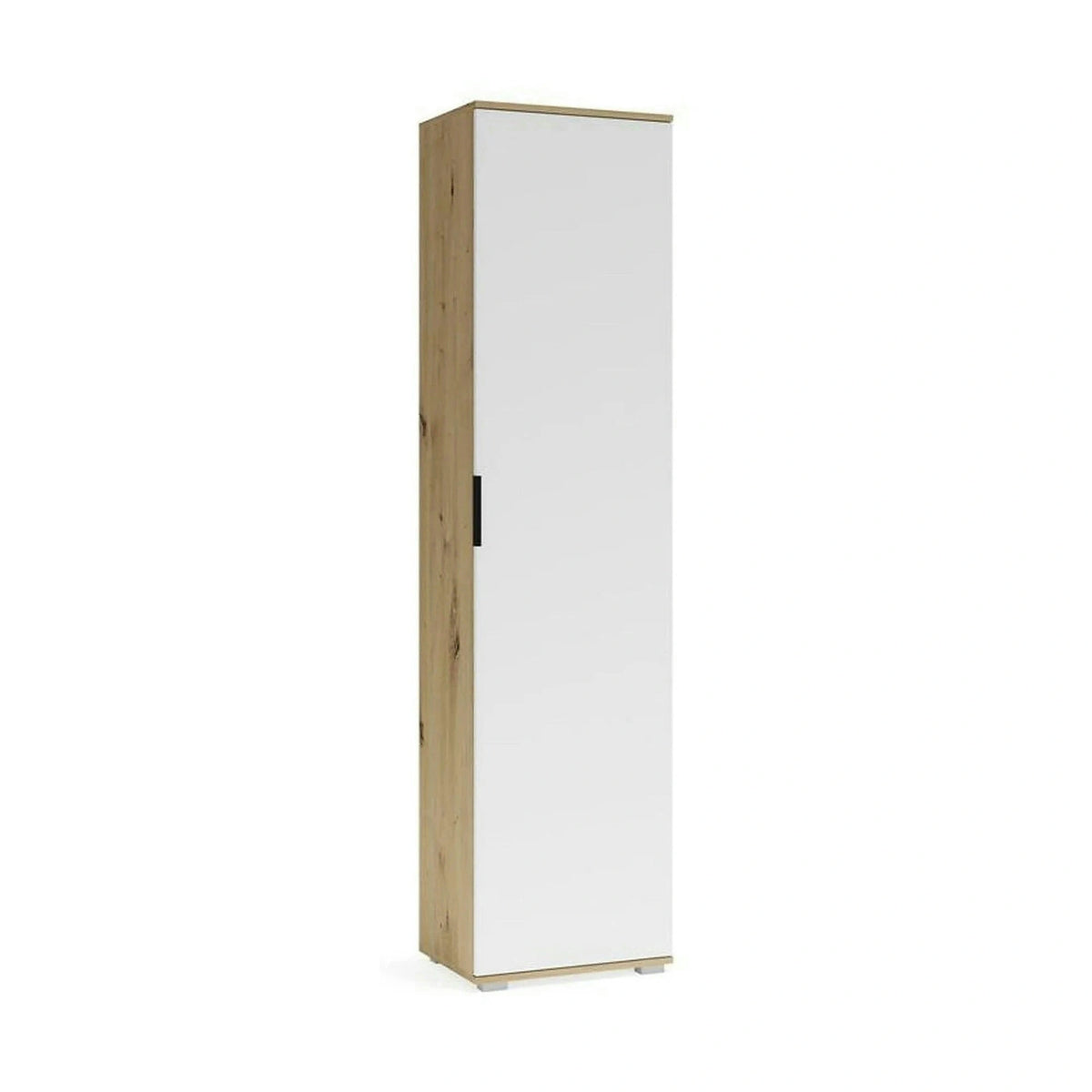 Dulap CLIF SL-50, stejar artisan/alb, PAL laminat, cu o usa, 50x38x203 cm
