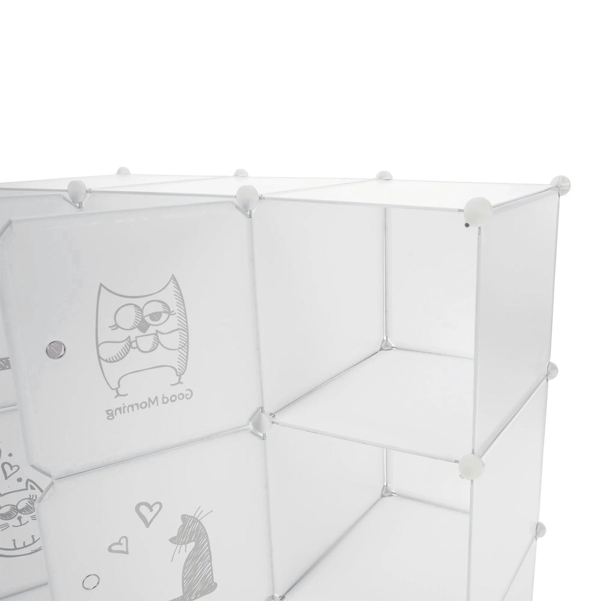 Dulap copii KITARO, alb, metal/plastic, 107x47x142 cm