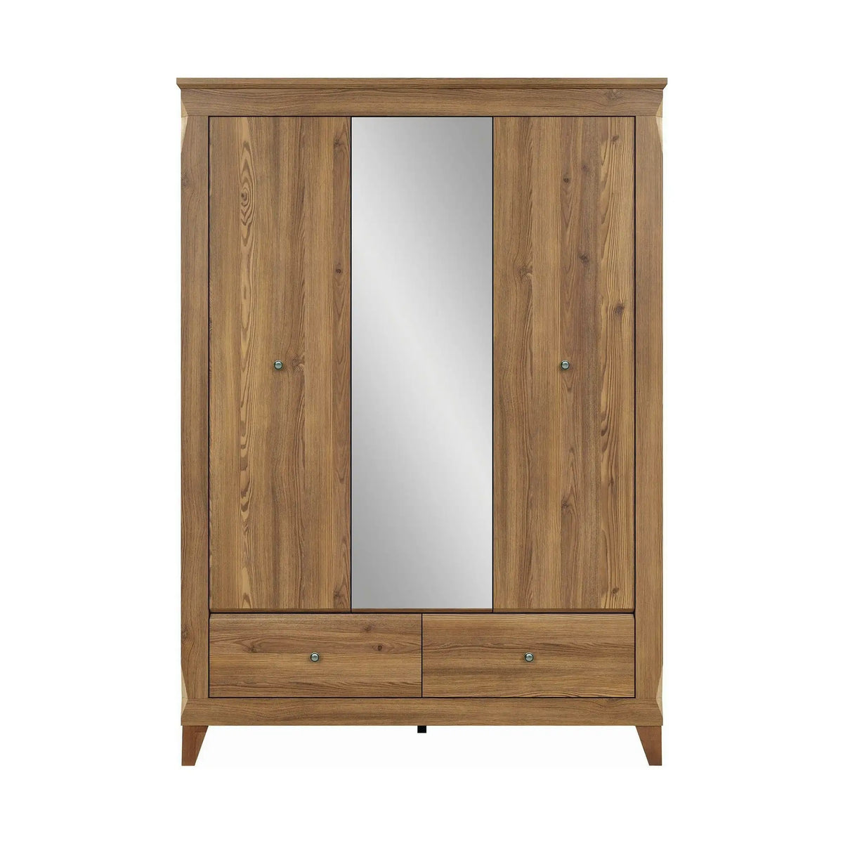 Dulap cu 3 usi si 2 sertare BERGEN, stejar zada Sibiu, PAL, 144x63x202 cm