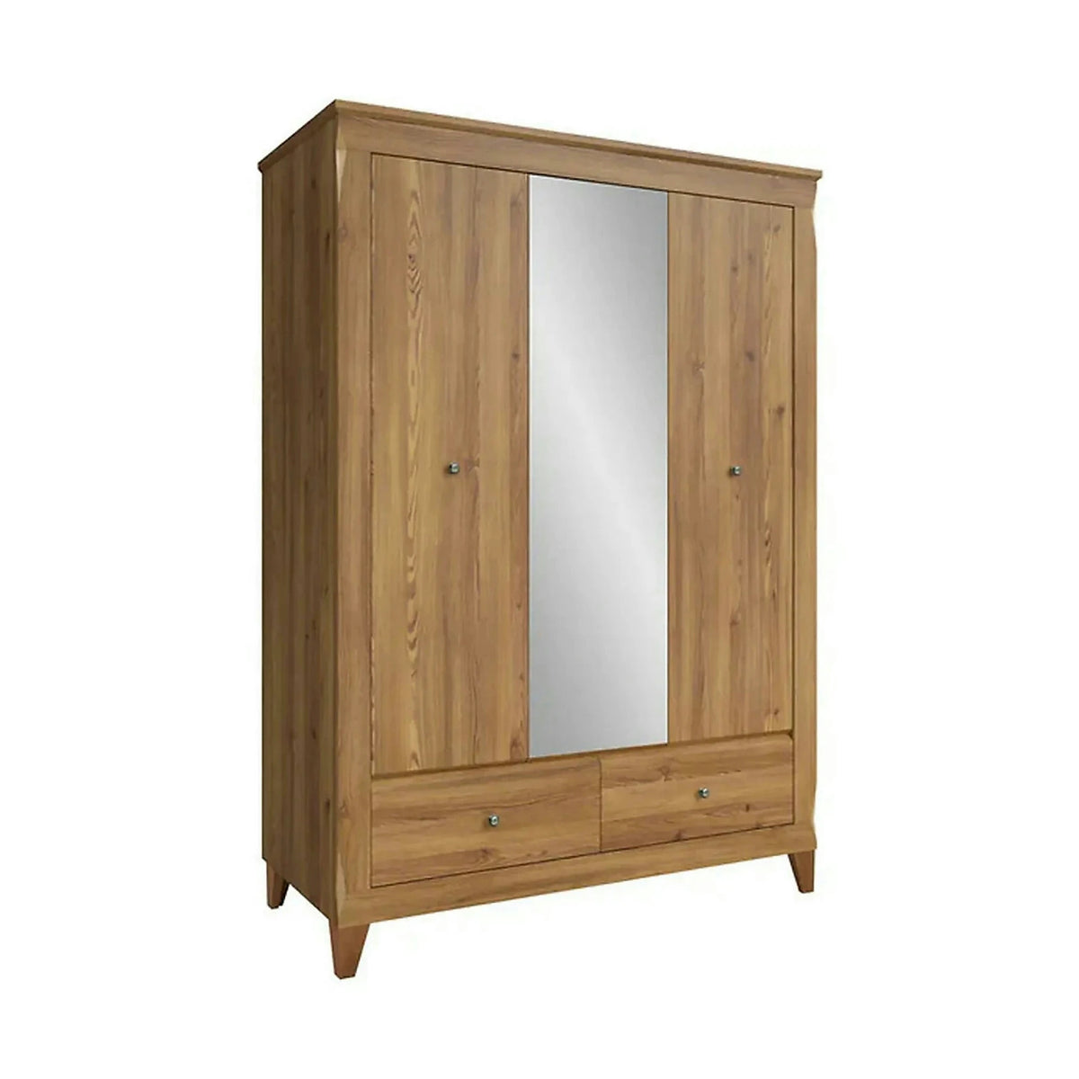 Dulap cu 3 usi si 2 sertare BERGEN, stejar zada Sibiu, PAL, 144x63x202 cm