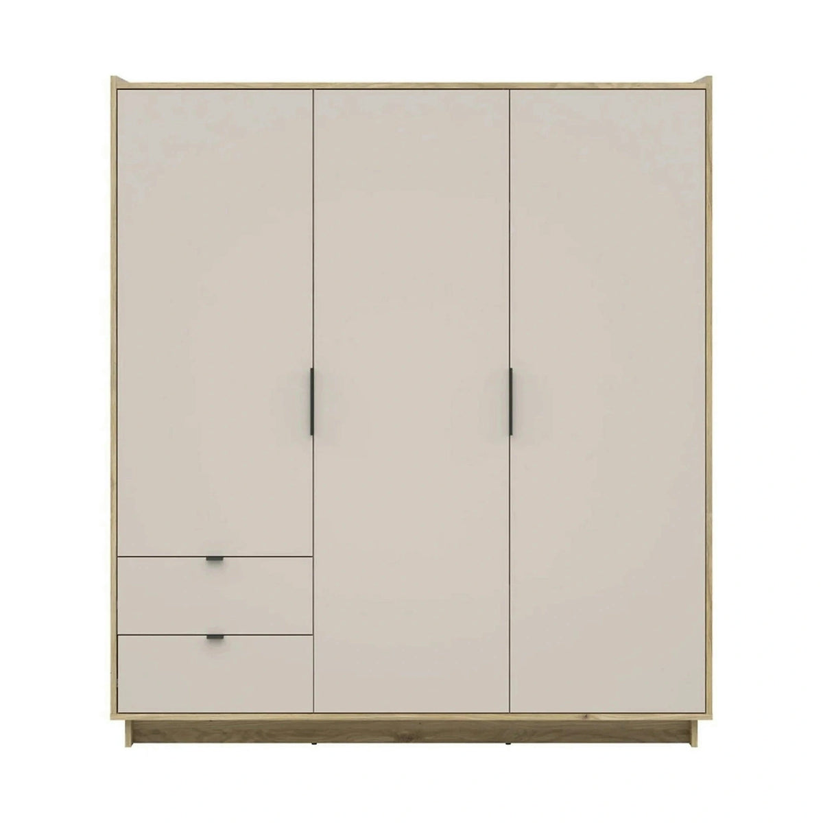 Dulap DALVA, stejar/casmir, PAL, cu 3 usi si 2 sertare, 180x60x202 cm