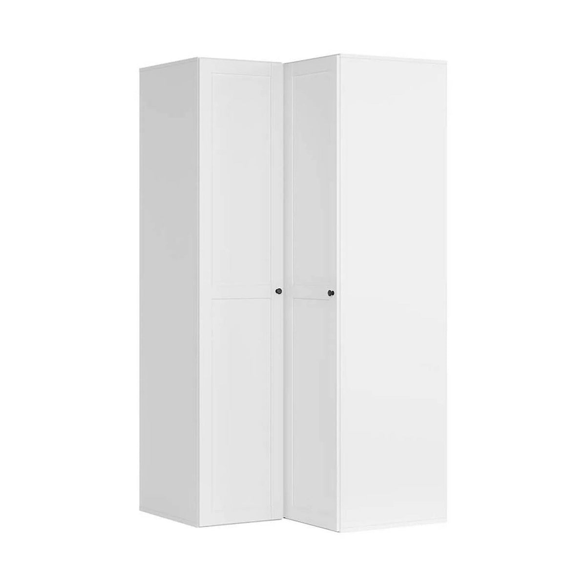 Dulap de colt FLEX, alb, PAL, cu 2 usi, 118x118x240 cm