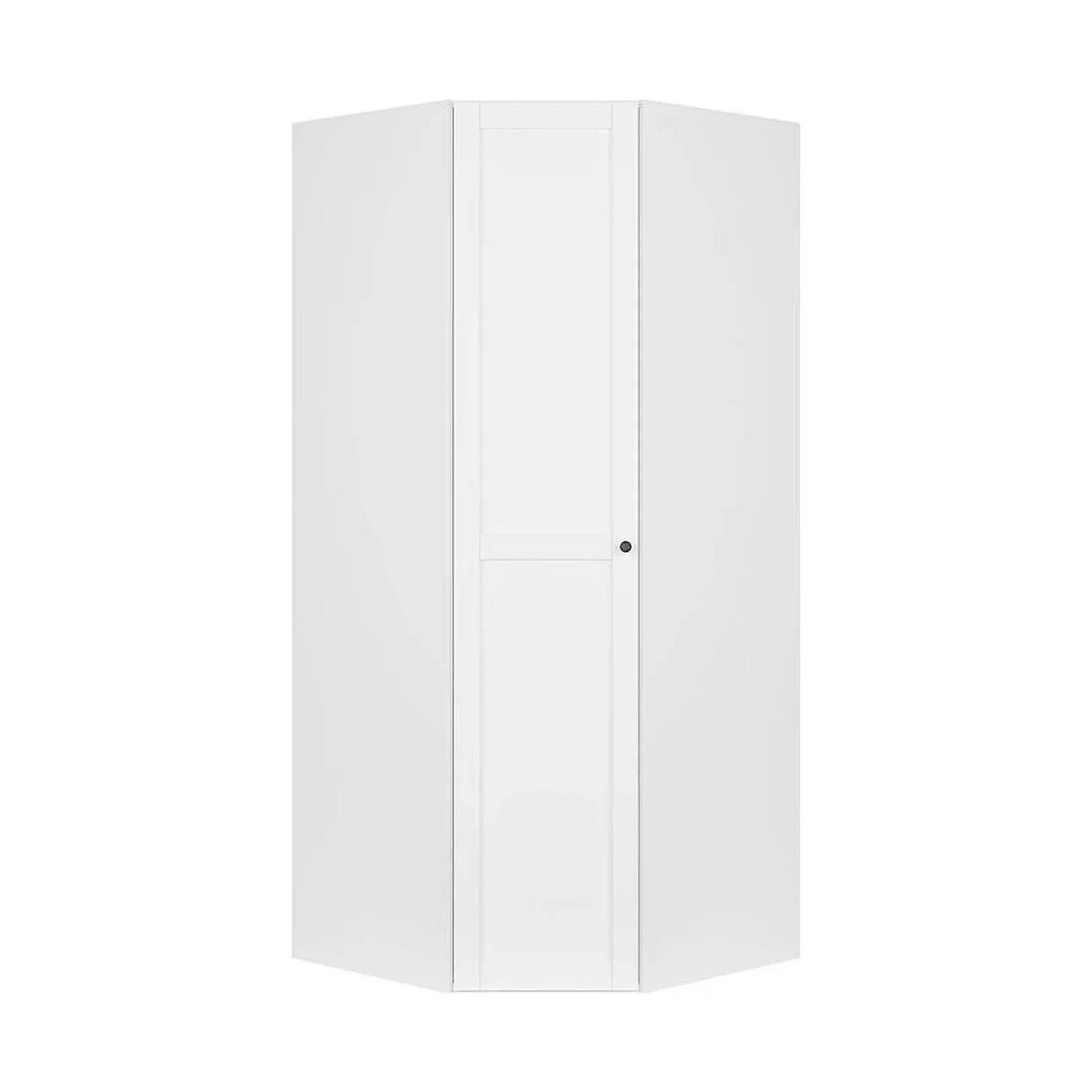 Dulap de colt FLEZ, alb, PAL, cu o usa, 103x103x240 cm