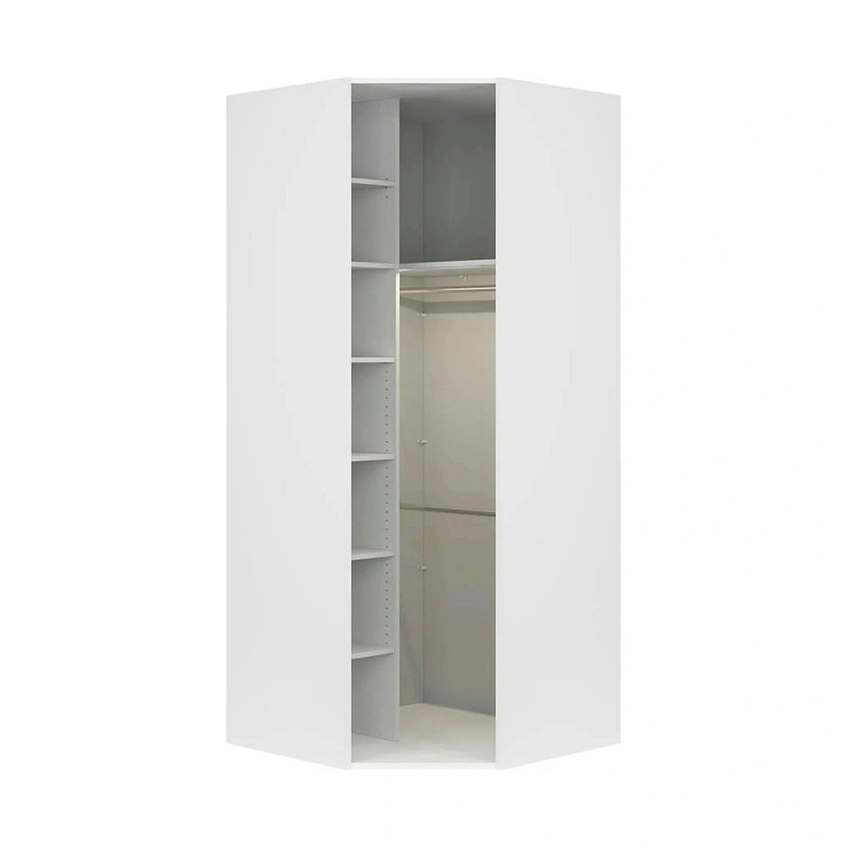 Dulap de colt FLEZ, alb, PAL, cu o usa, 103x103x240 cm