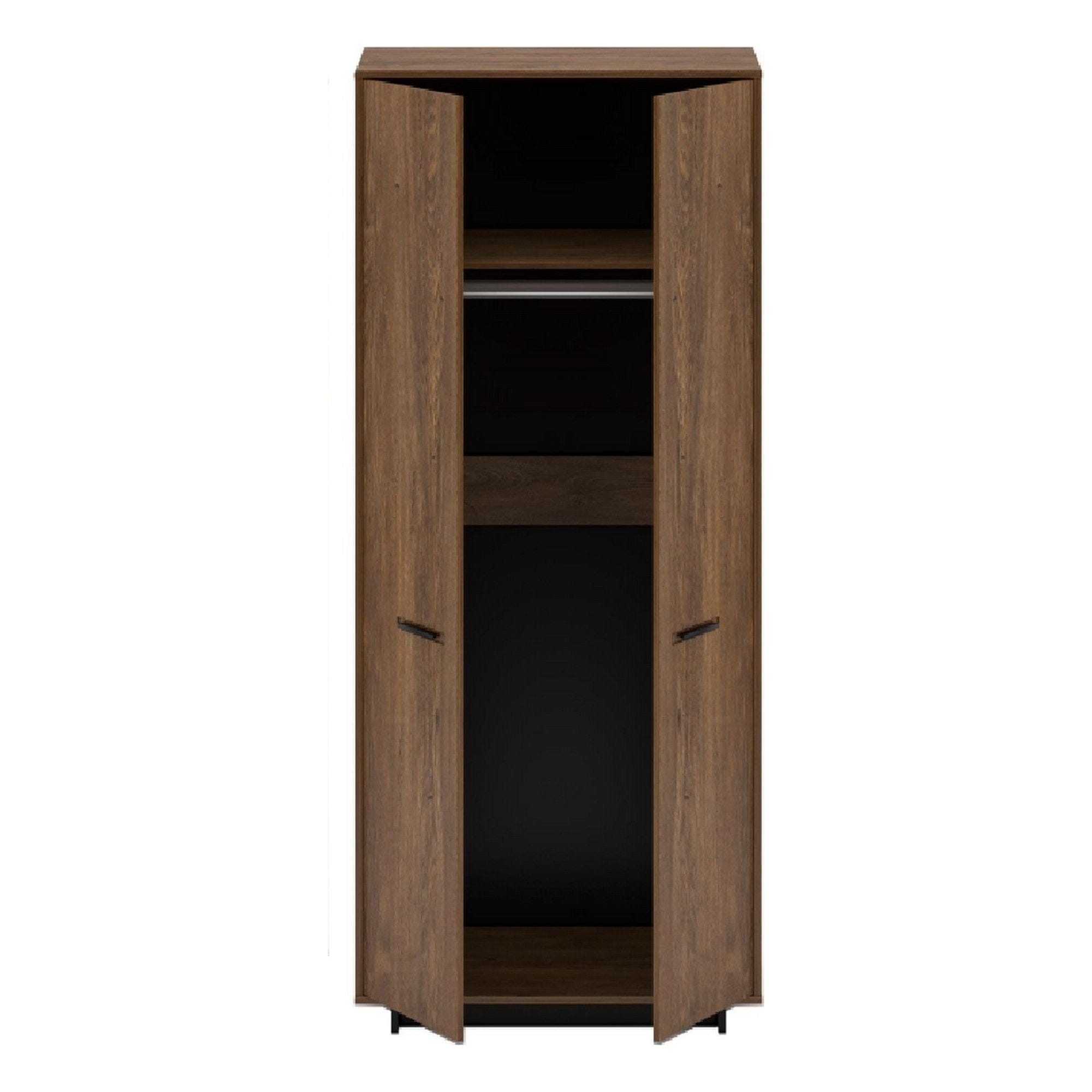 Dulap DELIS, stejar bolzano/negru, cu 2 usi, 84x56x201 cm