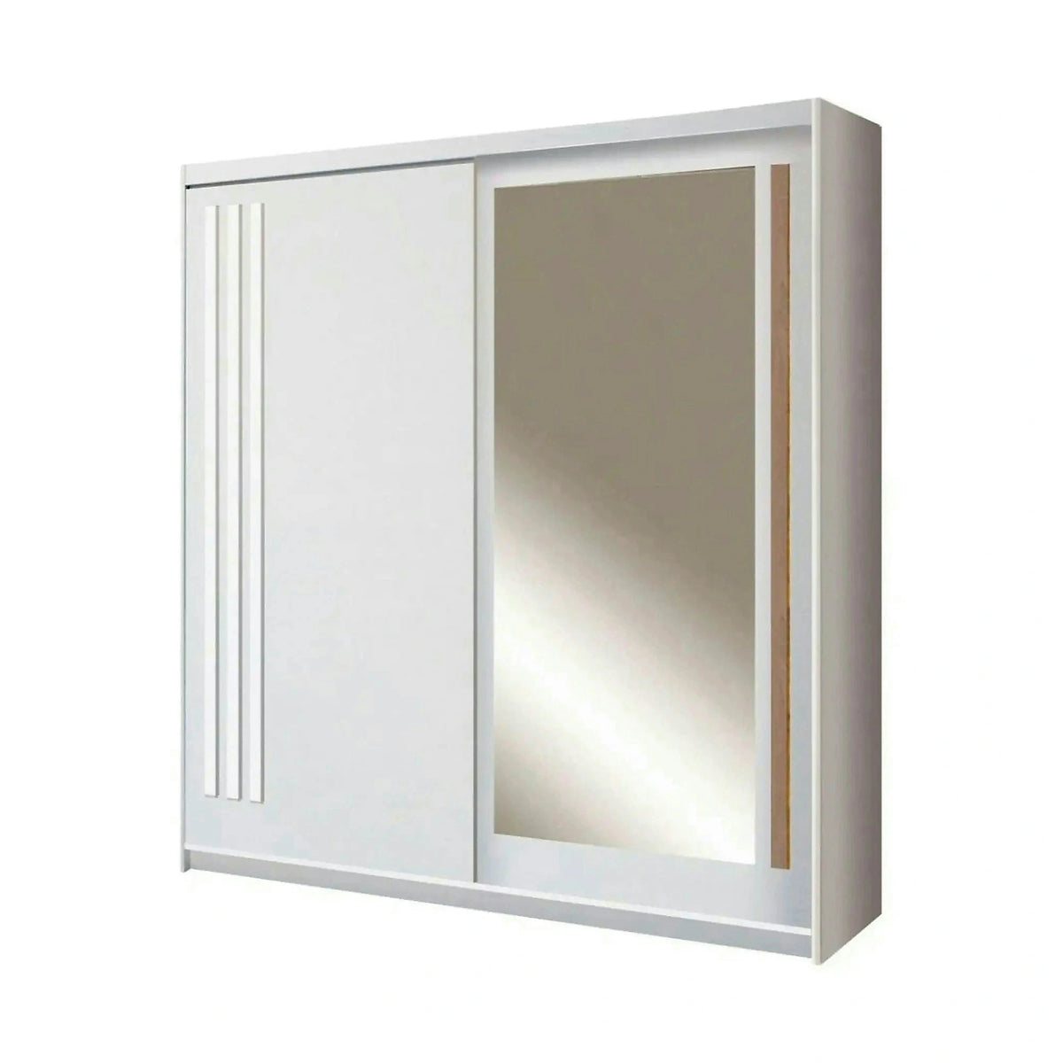Dulap dressing cu oglinda EFFECT, alb andersen, PAL melaminat, cu 2 usi, 200x59x216 cm