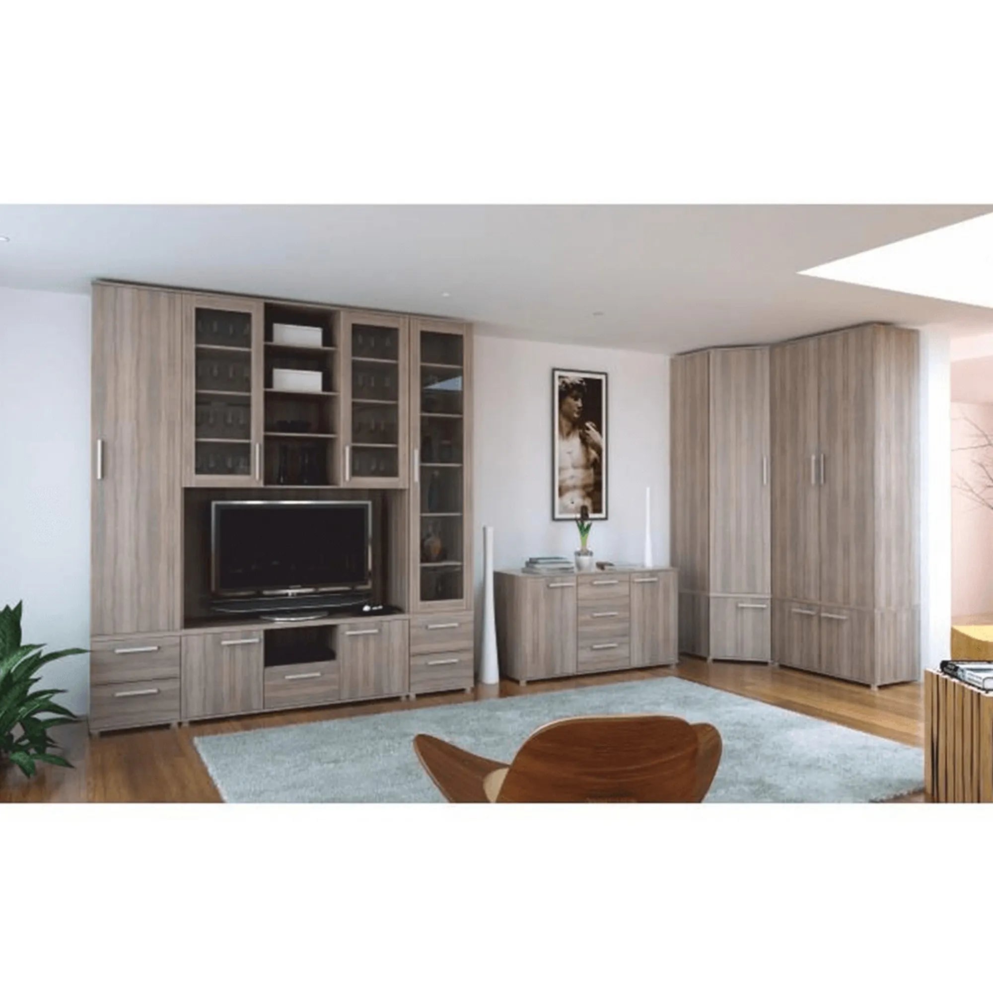 Dulap DUNAJ TIP 2, stejar sonoma, DTD laminat, cu 2 usi, 90x47x191 cm