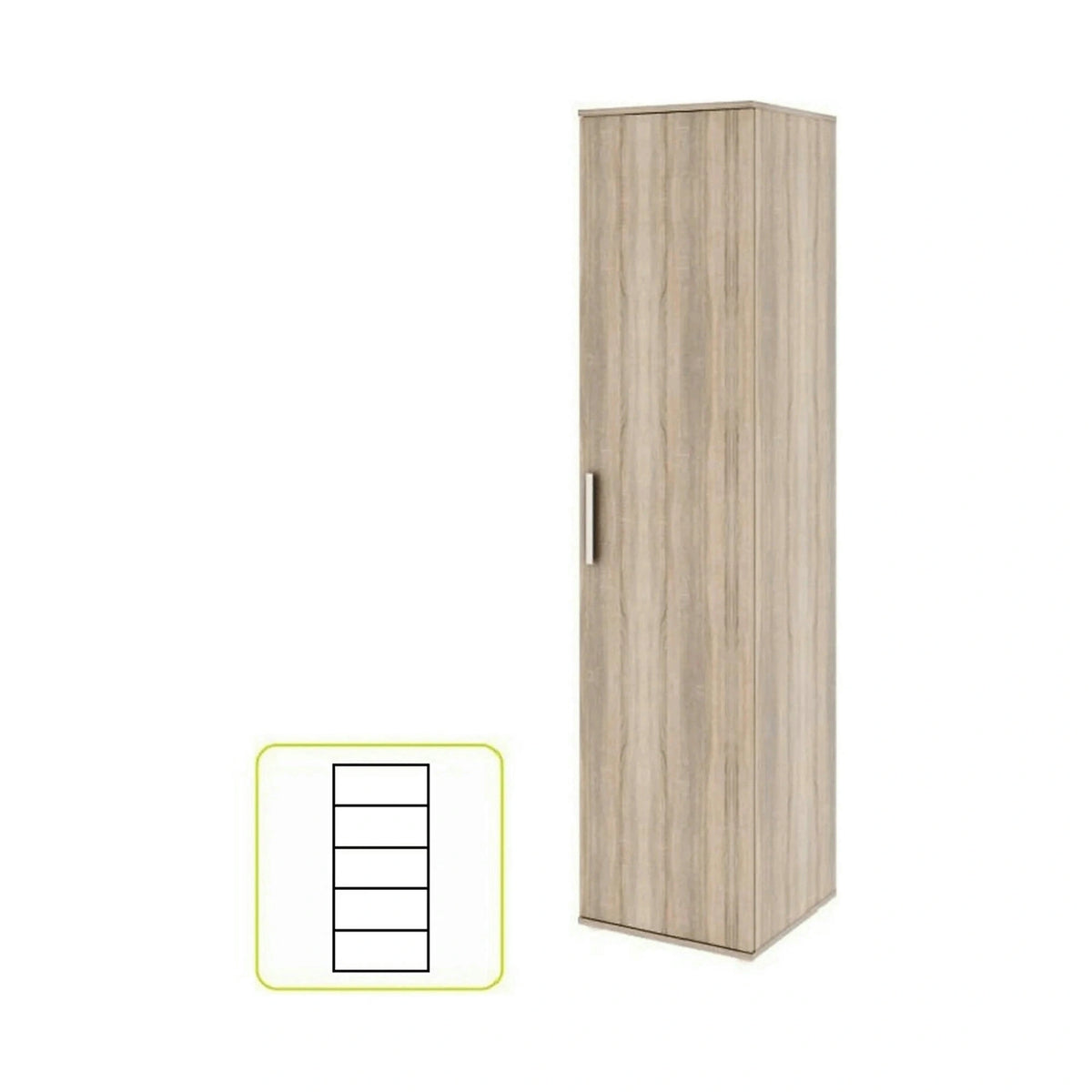 Dulap DUNAJ Tip3, stejar sonoma, PAL melaminat/stejar, cu o usa, 45x47x191 cm