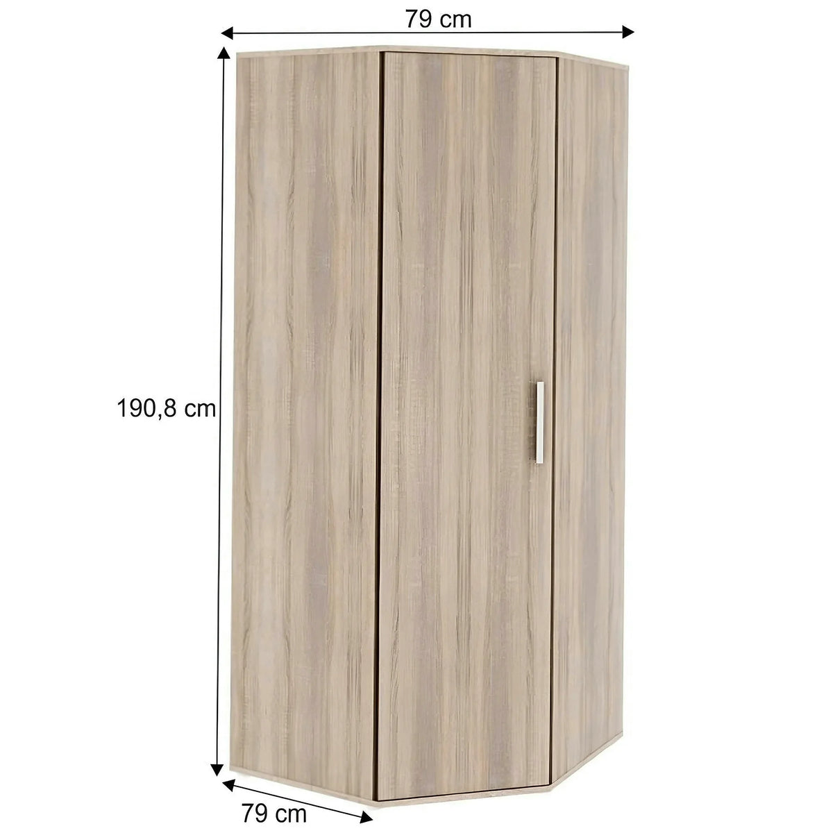Dulap DUNAJ TIPUL15, stejar sonoma, DTD laminat, cu o usa, 79x79x191 cm