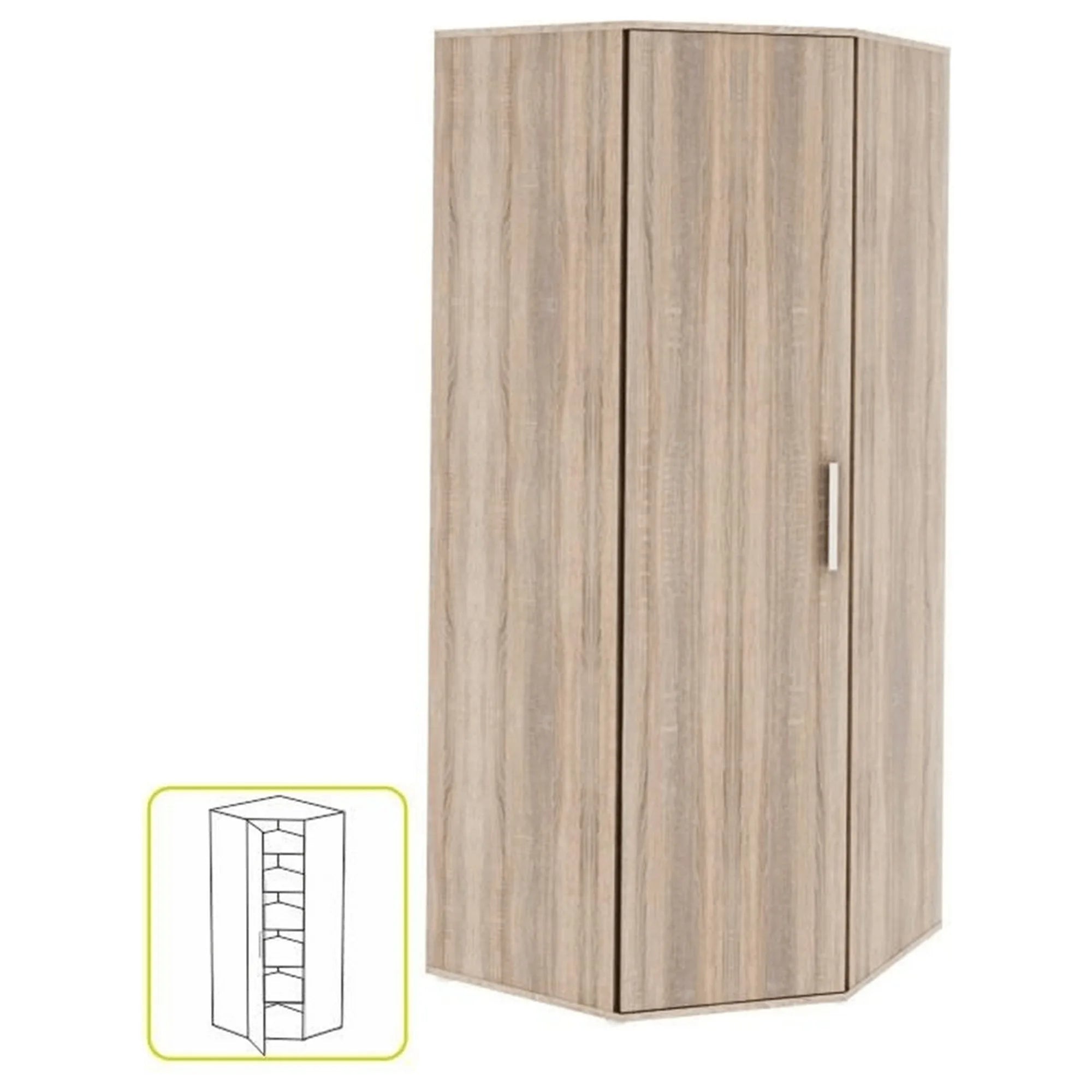 Dulap DUNAJ TIPUL15, stejar sonoma, DTD laminat, cu o usa, 79x79x191 cm