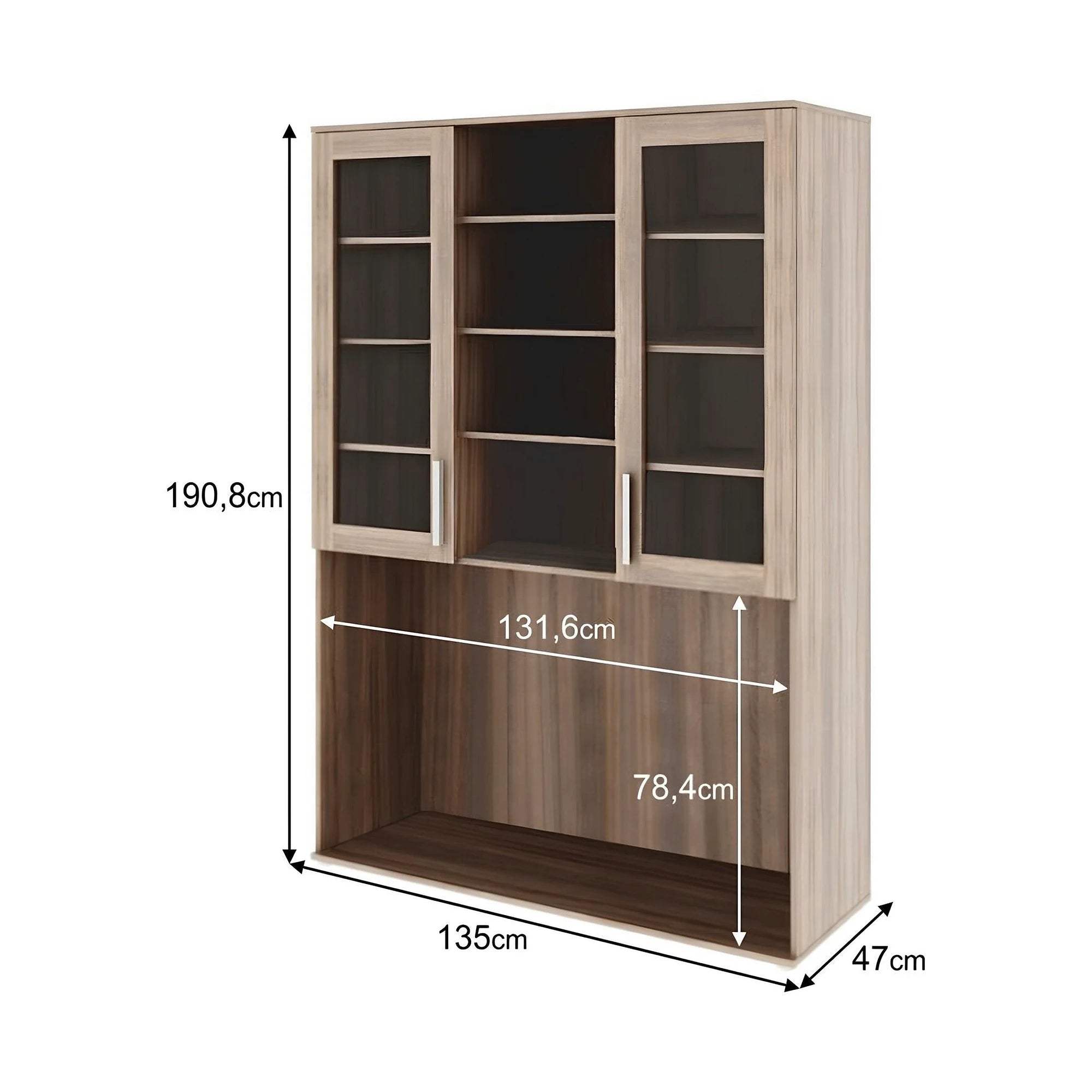 Dulap DUNAJ TIPUL6, stejar sonoma, PAL melaminat/metal, cu 2 usi, 135x47x191 cm