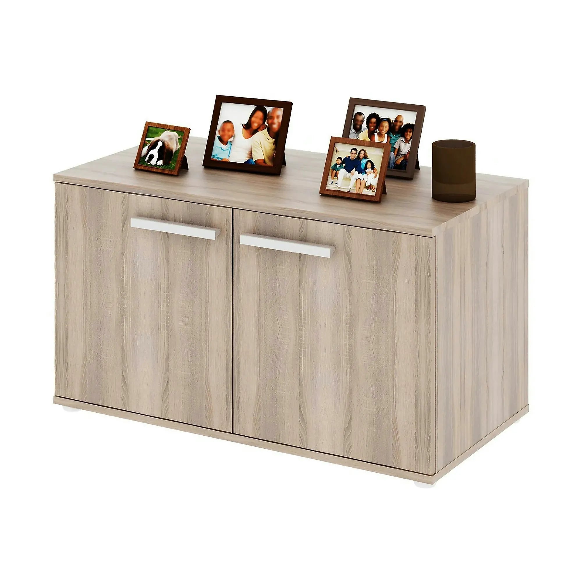 Dulap DUNAJ TIPUL7, stejar sonoma, PAL melaminat/metal, cu 2 usi, 90x51x47 cm
