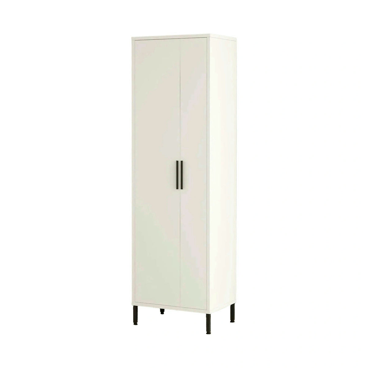 Dulap DY1-W, alb/negru, PAL melaminat, cu 2 usi, 50x36x165 cm