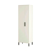 Dulap DY1-W, alb/negru, PAL melaminat, cu 2 usi, 50x36x165 cm